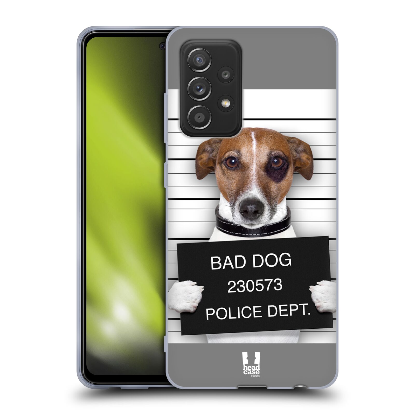 Plastový obal HEAD CASE na mobil Samsung Galaxy A52 / A52 5G / A52s 5G vzor Legrační zvířátka pejsek na policii