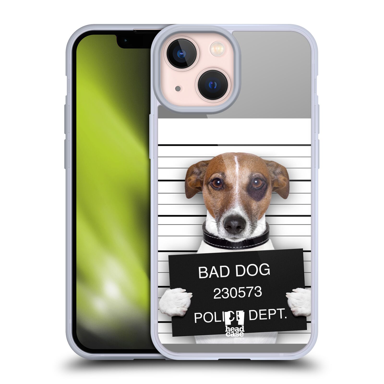 Plastový obal HEAD CASE na mobil Apple Iphone 13 MINI vzor Legrační zvířátka pejsek na policii