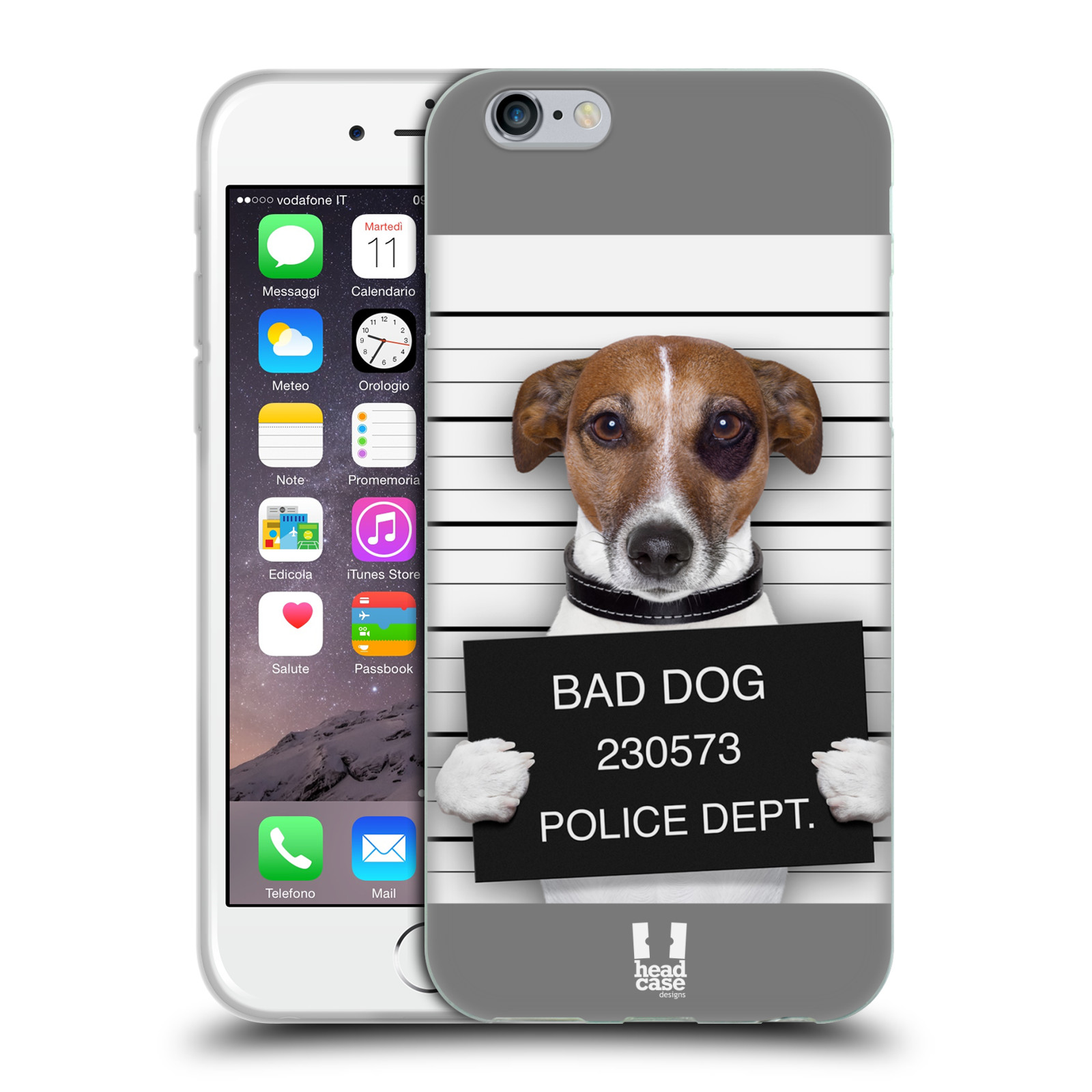 HEAD CASE silikonový obal na mobil Apple Iphone 6/6S vzor Legrační zvířátka pejsek na policii