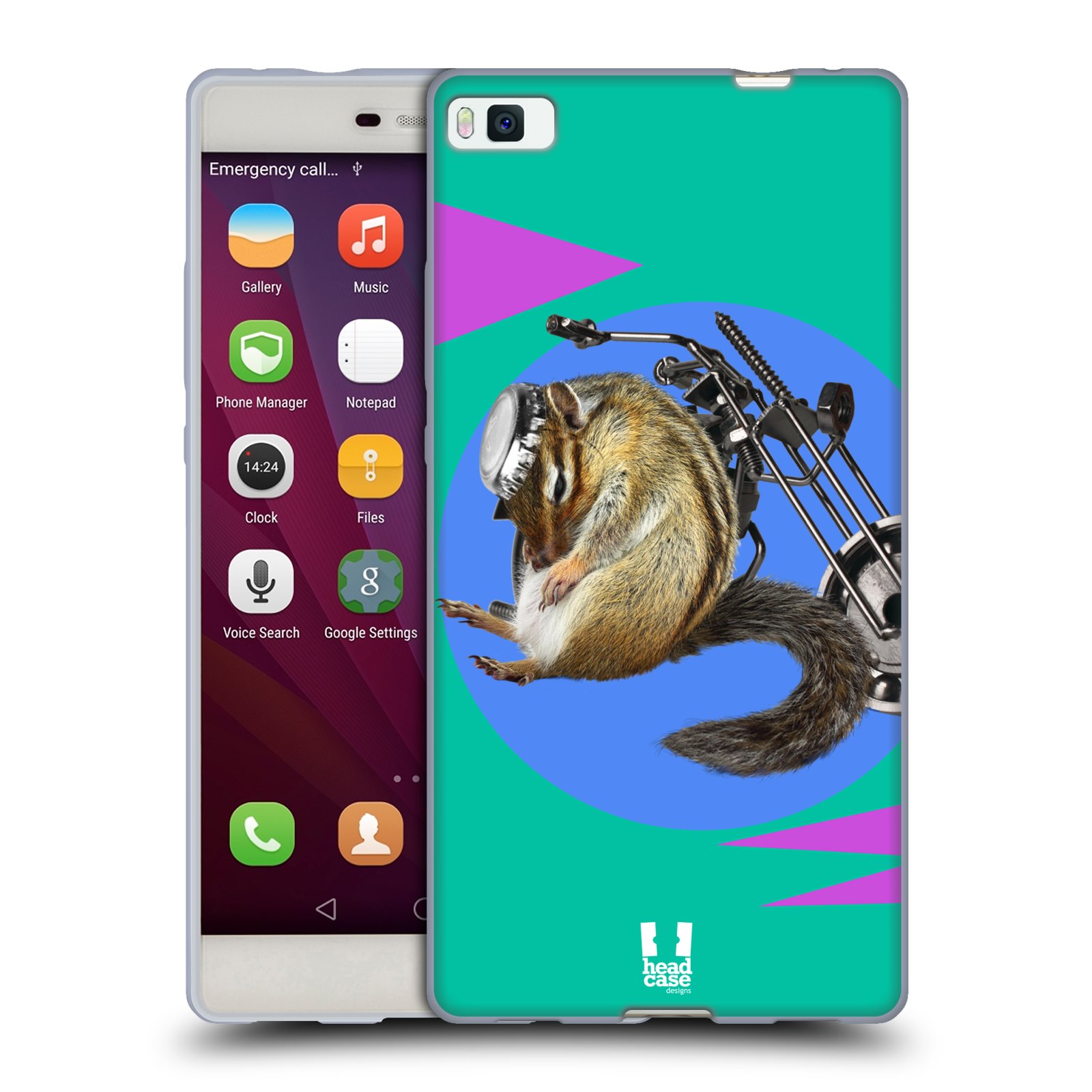 HEAD CASE silikonový obal na mobil Huawei P8 Legrační zvířátka veverka motorkář chipmunk