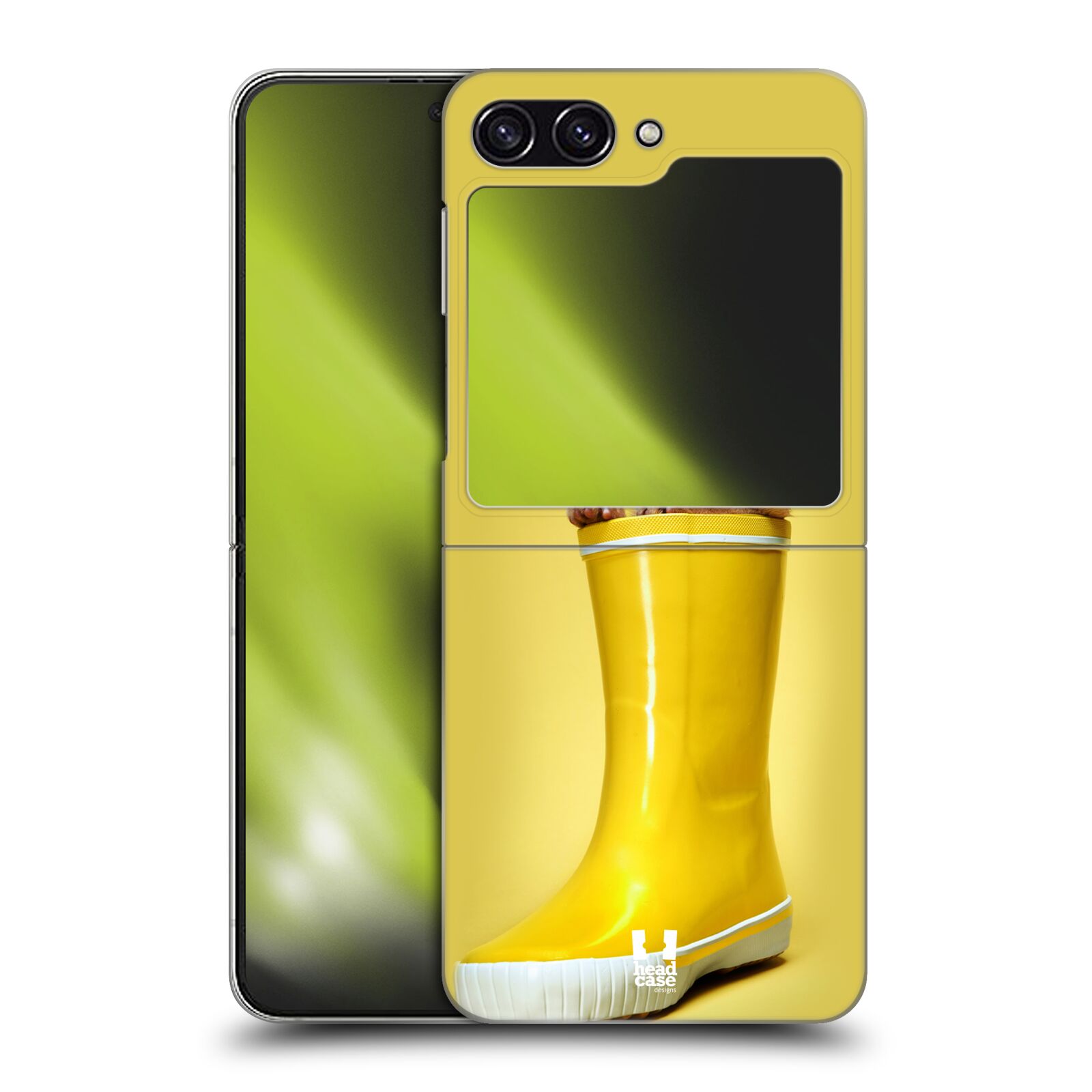 Plastový obal HEAD CASE na mobil Samsung Galaxy Z Flip 5 vzor Legrační zvířátka kotě v botě žlutá