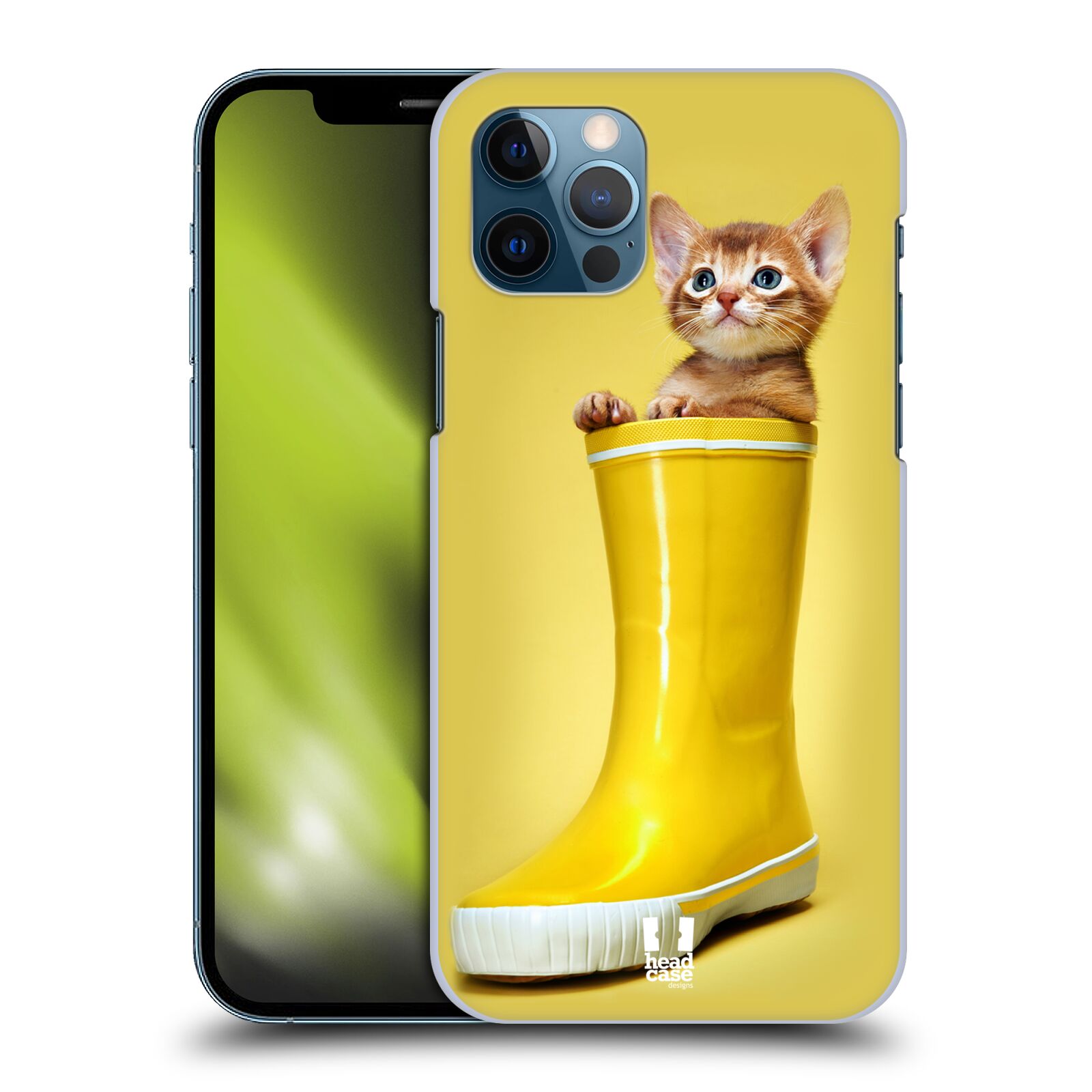 HEAD CASE plastový obal na mobil Apple Iphone 12 / Iphone 12 PRO vzor Legrační zvířátka kotě v botě žlutá