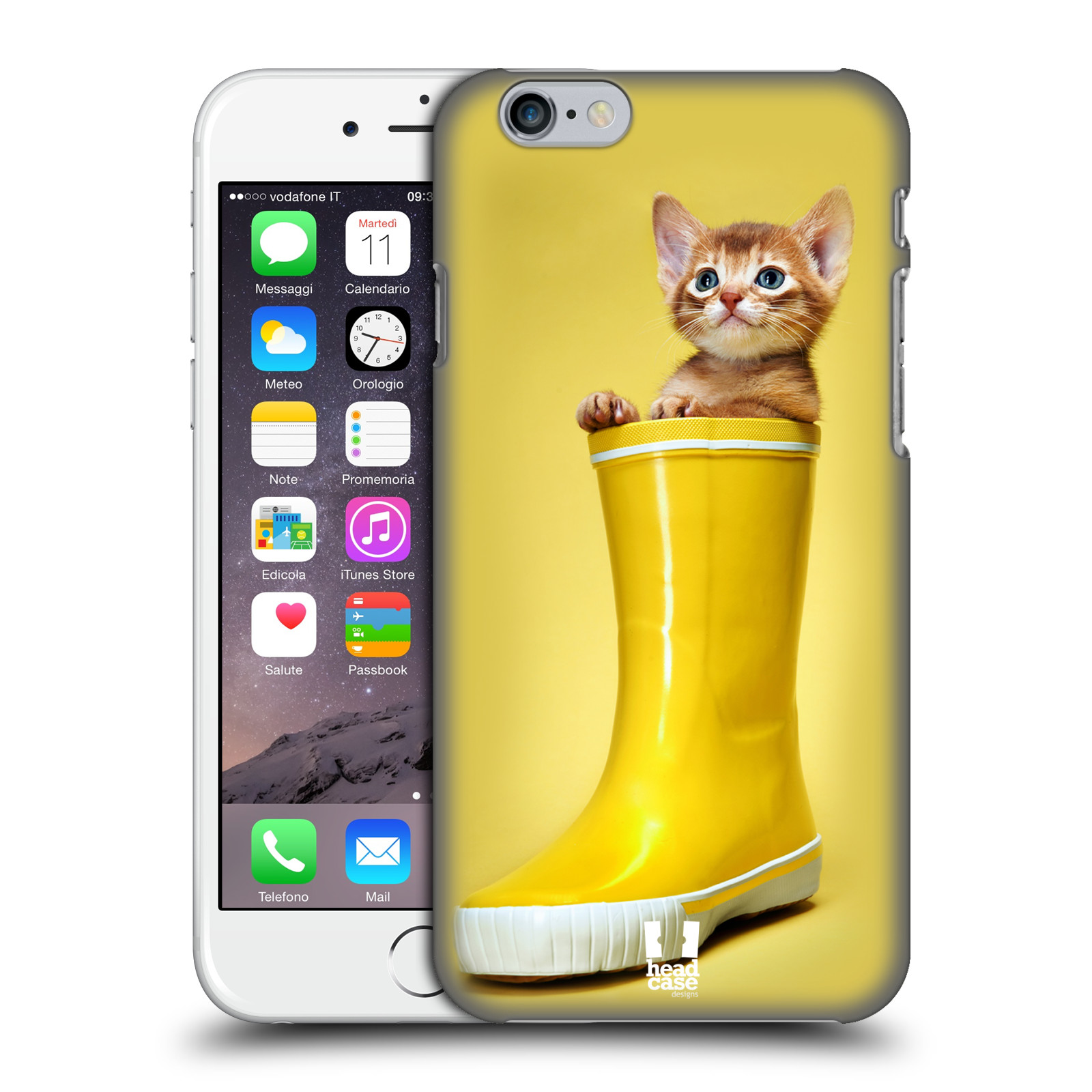 Plastové pouzdro pro mobil Apple Iphone 6/6S vzor Legrační zvířátka kotě v botě žlutá