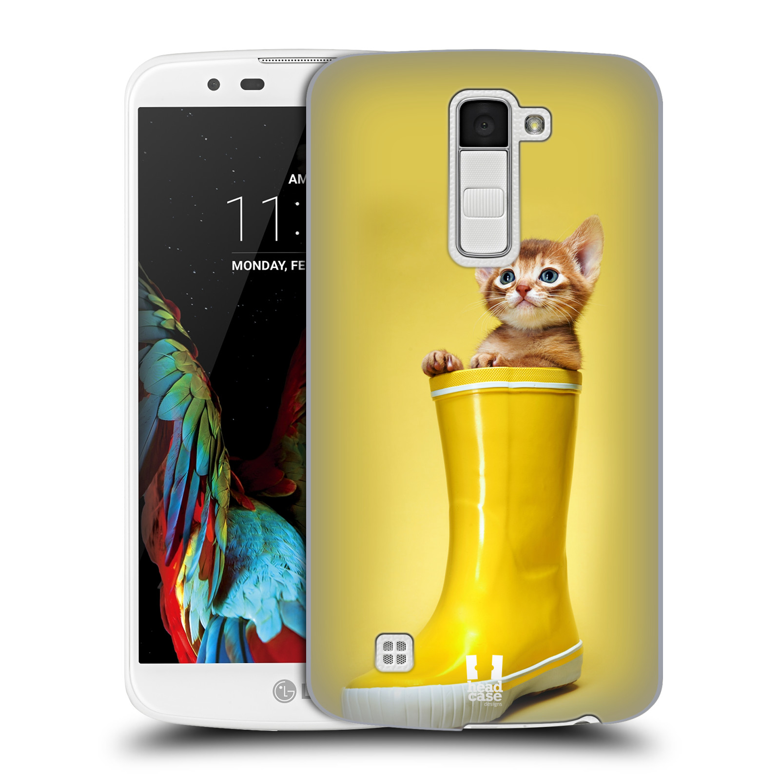 HEAD CASE plastový obal na mobil LG K10 vzor Legrační zvířátka kotě v botě žlutá