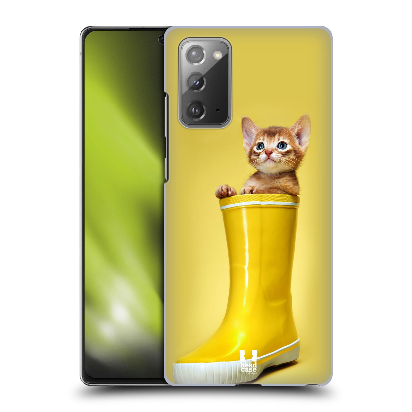 Plastový obal HEAD CASE na mobil Samsung Galaxy Note 20 vzor Legrační zvířátka kotě v botě žlutá
