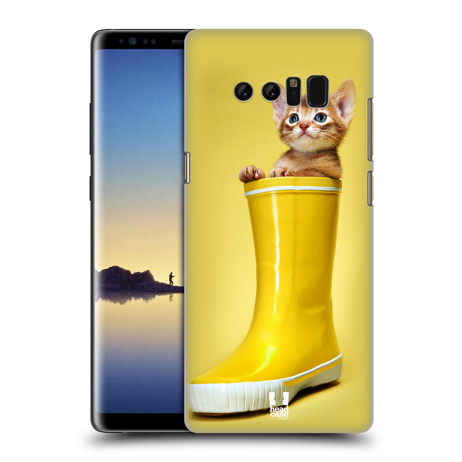 HEAD CASE plastový obal na mobil Samsung Galaxy Note 8 vzor Legrační zvířátka kotě v botě žlutá