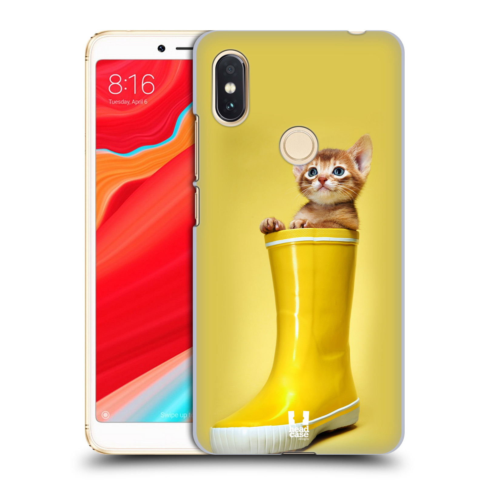HEAD CASE plastový obal na mobil Xiaomi Redmi S2 vzor Legrační zvířátka kotě v botě žlutá