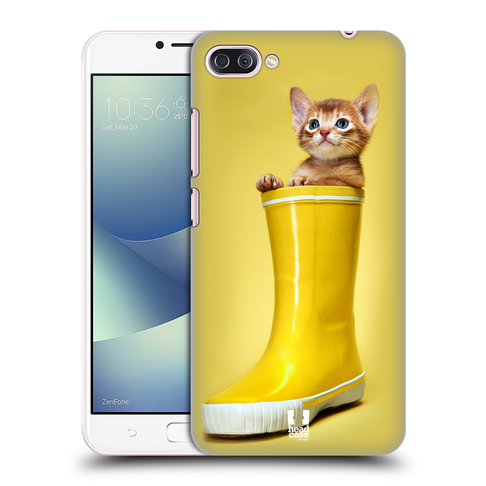 HEAD CASE plastový obal na mobil Asus Zenfone 4 MAX ZC554KL vzor Legrační zvířátka kotě v botě žlutá