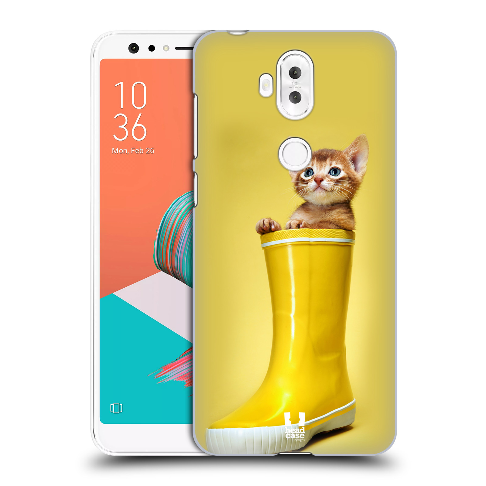 HEAD CASE plastový obal na mobil Asus Zenfone 5 LITE ZC600KL vzor Legrační zvířátka kotě v botě žlutá