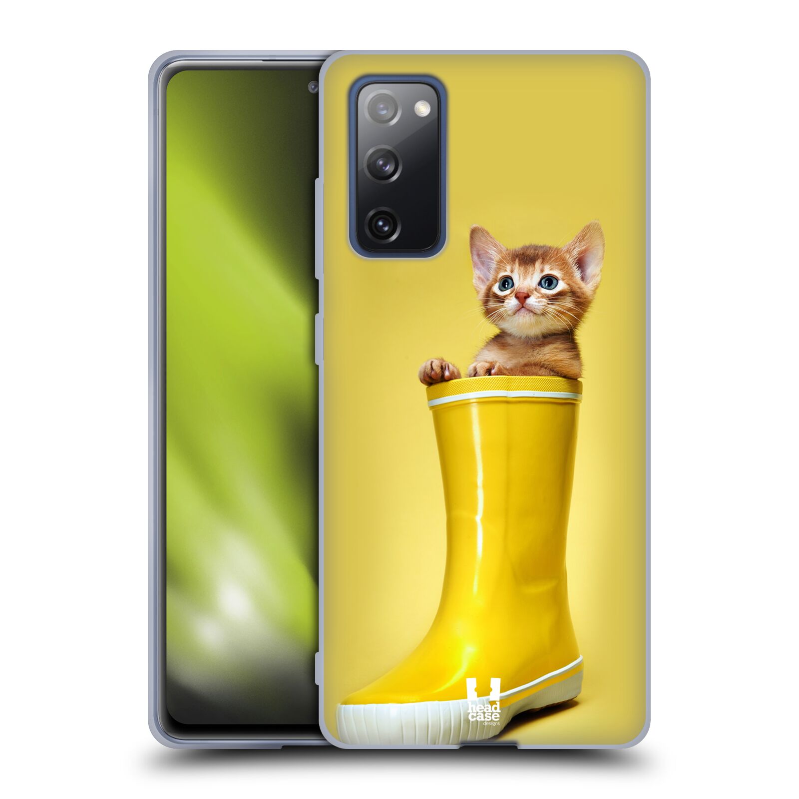 Plastový obal HEAD CASE na mobil Samsung Galaxy S20 FE / S20 FE 5G vzor Legrační zvířátka kotě v botě žlutá