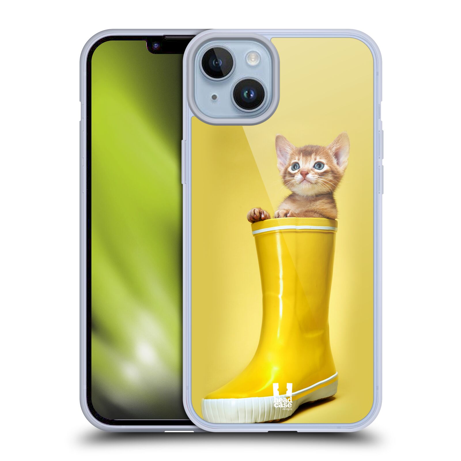 Plastový obal HEAD CASE na mobil Apple Iphone 14 PLUS vzor Legrační zvířátka kotě v botě žlutá