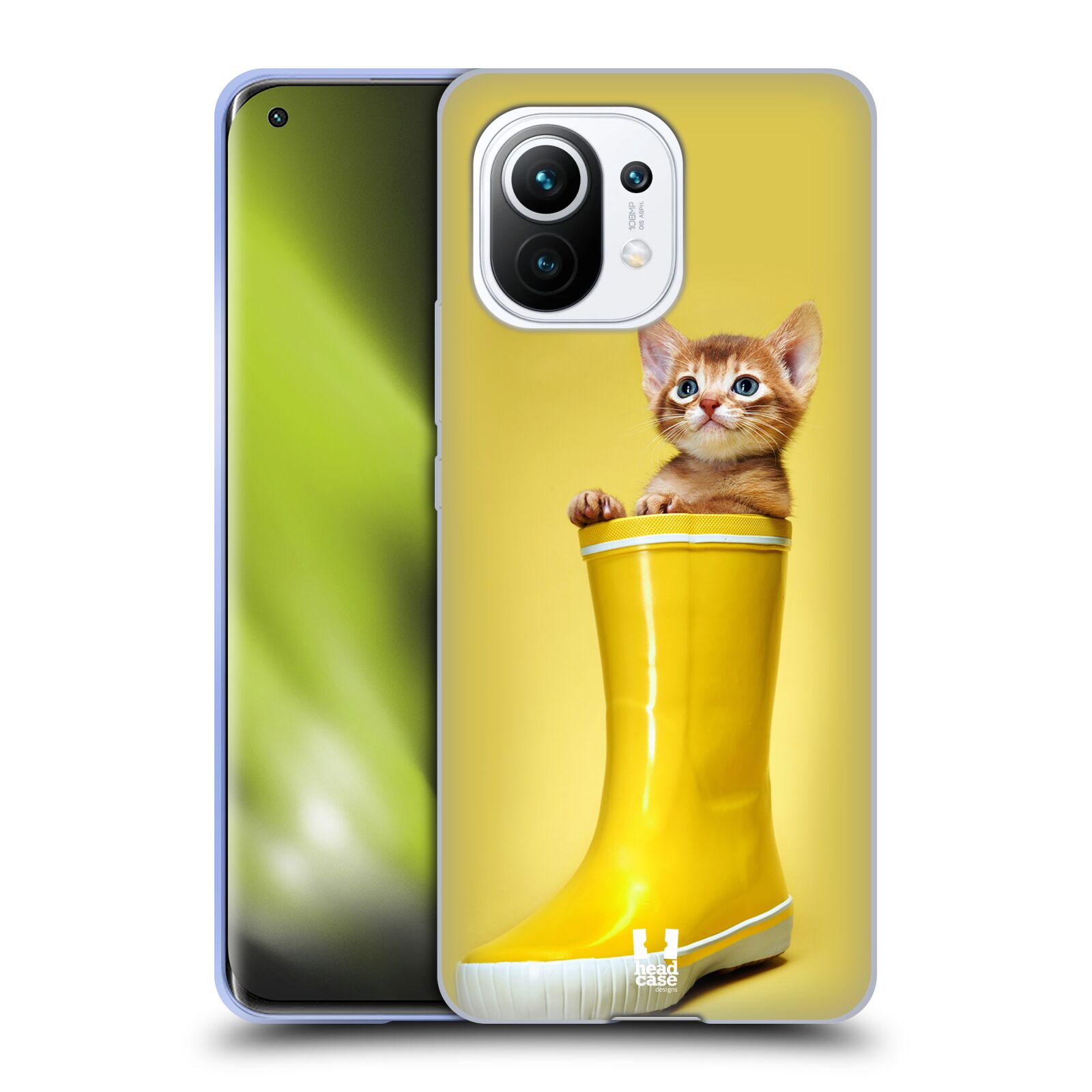 Plastový obal HEAD CASE na mobil Xiaomi Mi 11 vzor Legrační zvířátka kotě v botě žlutá