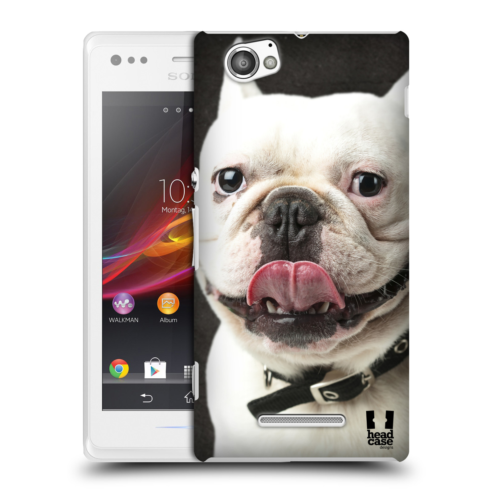 HEAD CASE plastový obal na mobil Sony Xperia M vzor Legrační zvířátka pejsek s vyplazeným jazykem BULDOK
