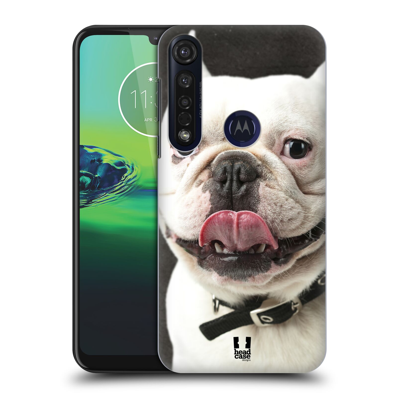 Pouzdro na mobil Motorola Moto G8 PLUS - HEAD CASE - vzor Legrační zvířátka pejsek s vyplazeným jazykem BULDOK
