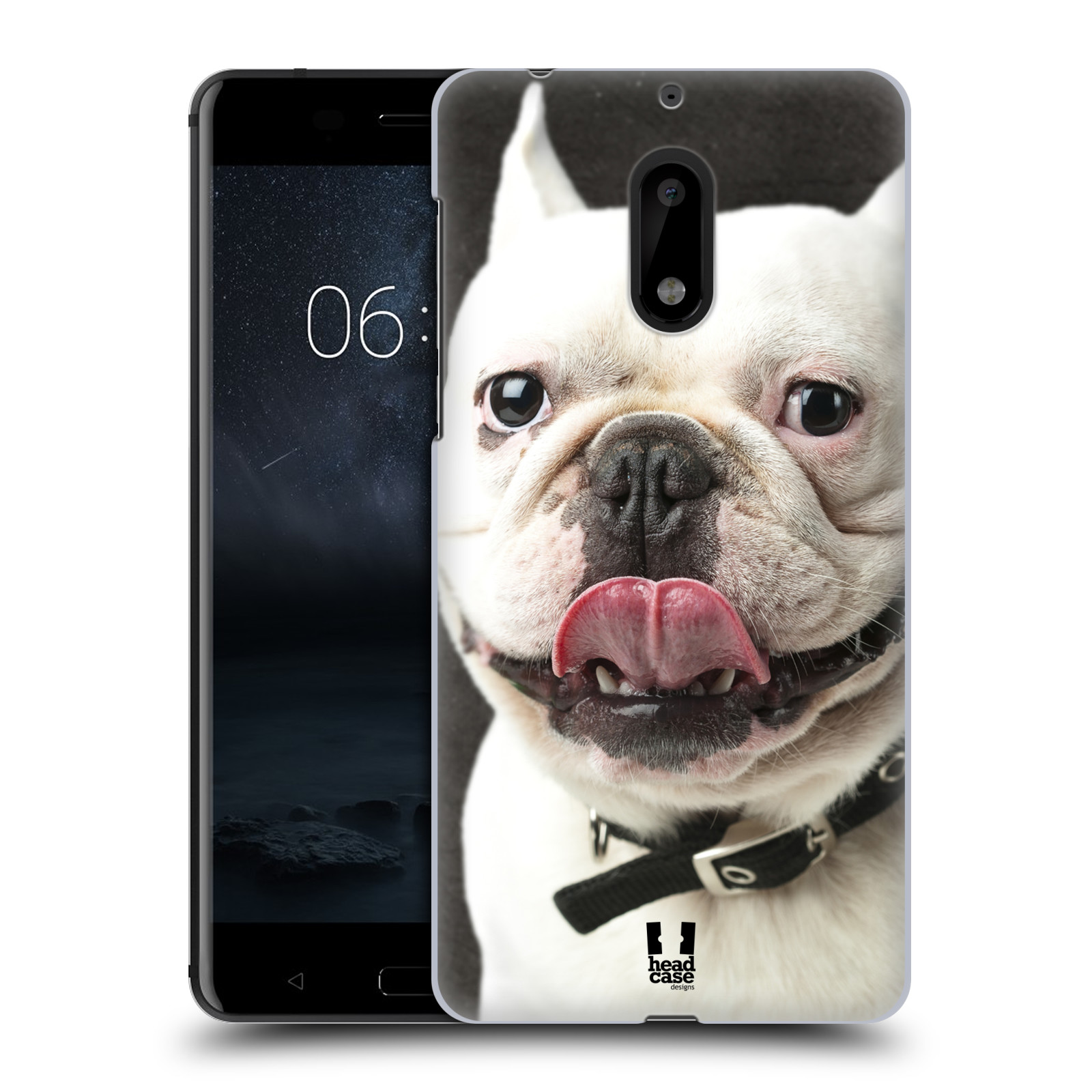 HEAD CASE plastový obal na mobil Nokia 6 vzor Legrační zvířátka pejsek s vyplazeným jazykem BULDOK