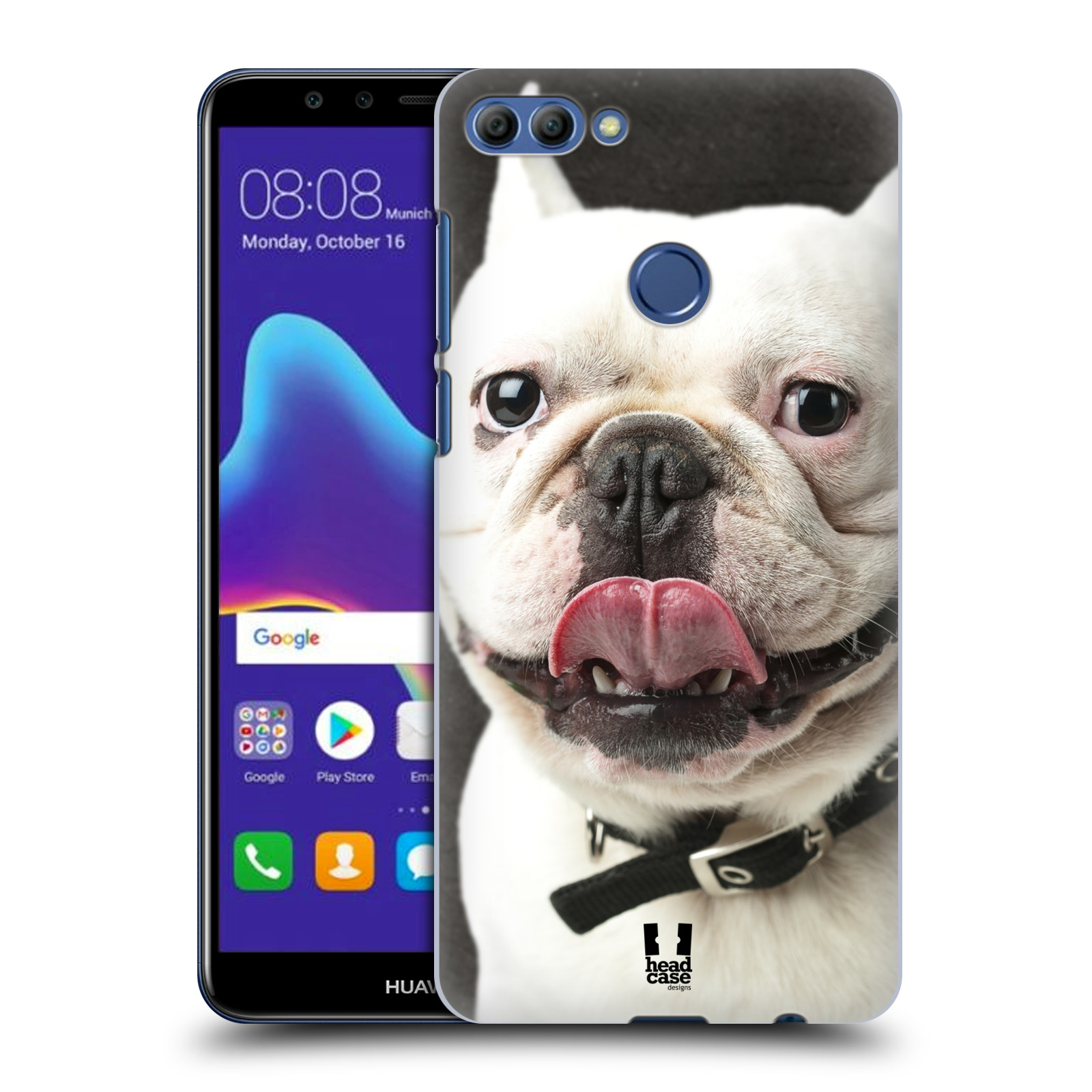 HEAD CASE plastový obal na mobil Huawei Y9 2018 vzor Legrační zvířátka pejsek s vyplazeným jazykem BULDOK