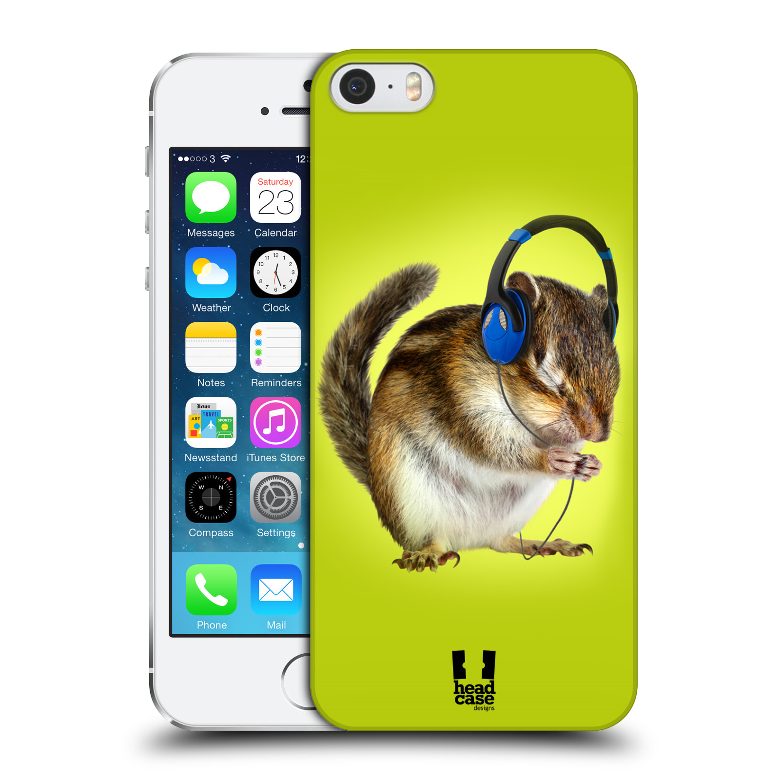 Plastové pouzdro pro mobil Apple Iphone 5 / 5S / SE vzor Legrační zvířátka veverka se sluchátky