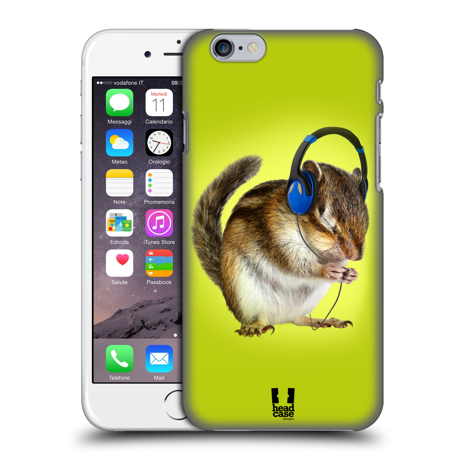 Plastové pouzdro pro mobil Apple Iphone 6/6S vzor Legrační zvířátka veverka se sluchátky