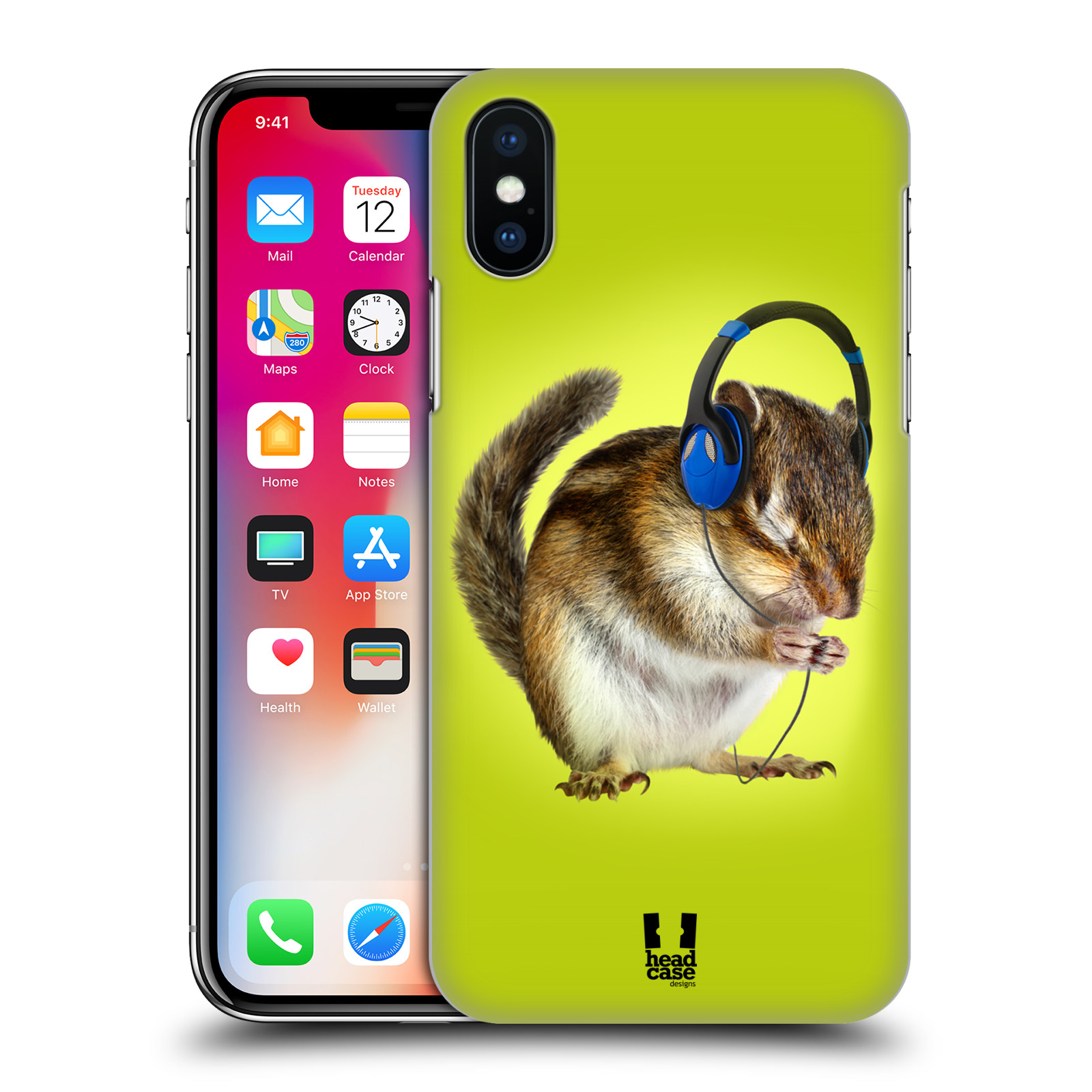 HEAD CASE plastový obal na mobil Apple Iphone X / XS vzor Legrační zvířátka veverka se sluchátky