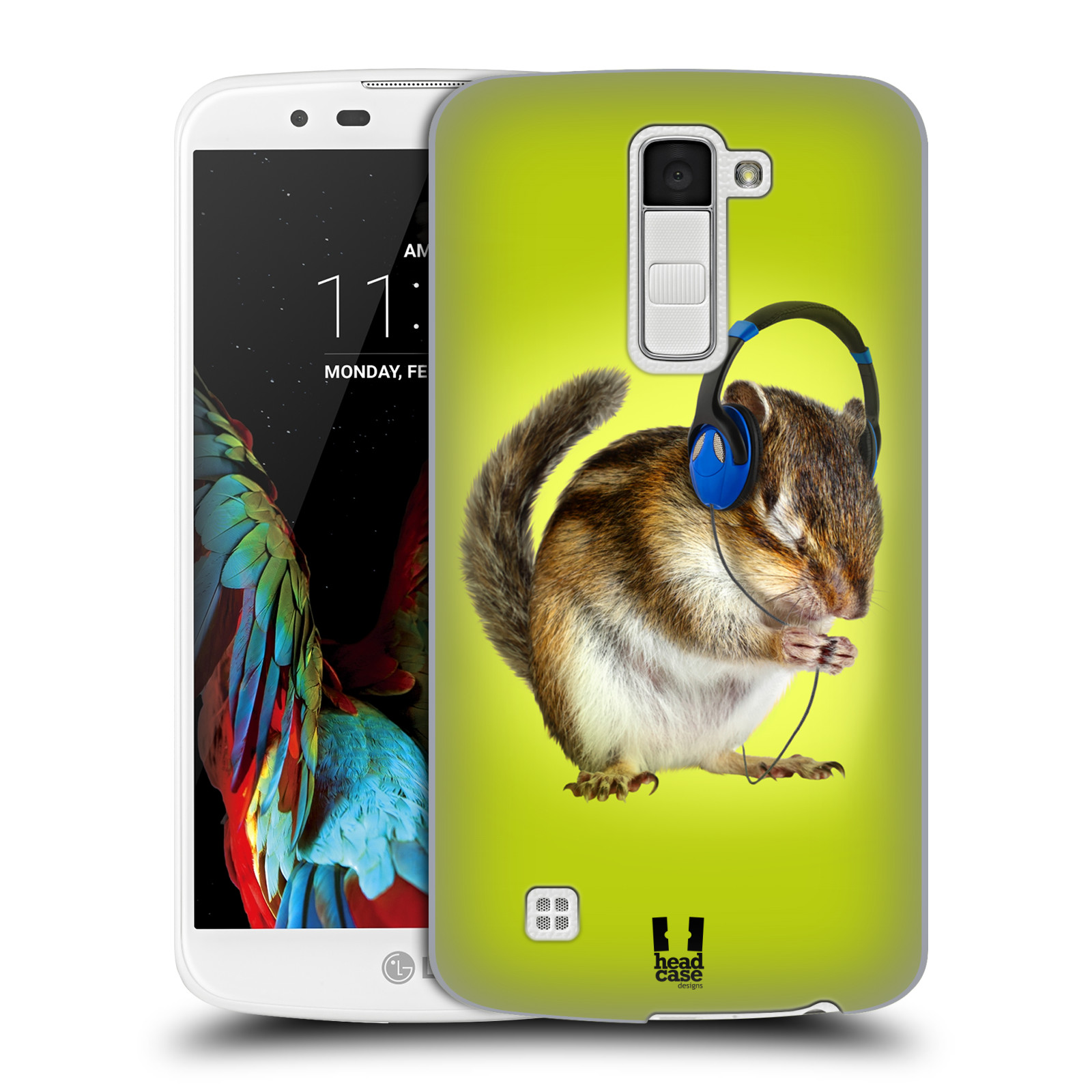 HEAD CASE plastový obal na mobil LG K10 vzor Legrační zvířátka veverka se sluchátky
