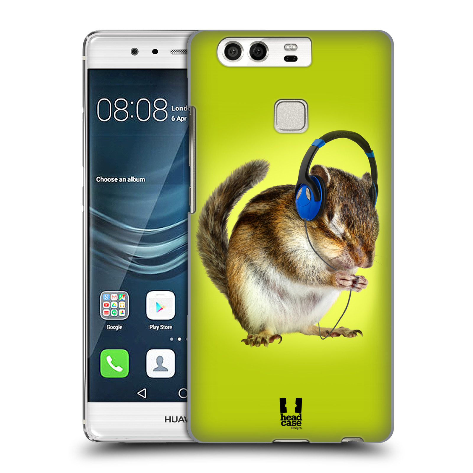 HEAD CASE plastový obal na mobil Huawei P9 / P9 DUAL SIM vzor Legrační zvířátka veverka se sluchátky