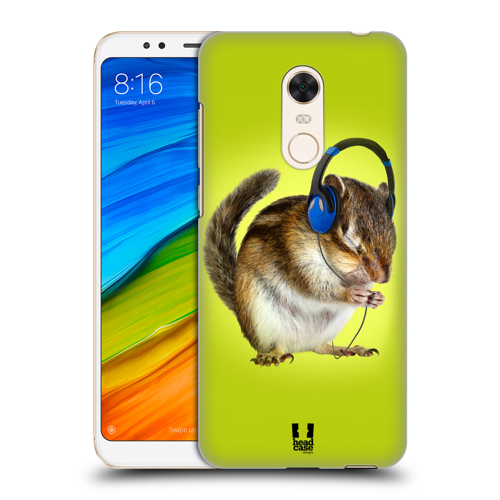 HEAD CASE plastový obal na mobil Xiaomi Redmi 5 PLUS vzor Legrační zvířátka veverka se sluchátky