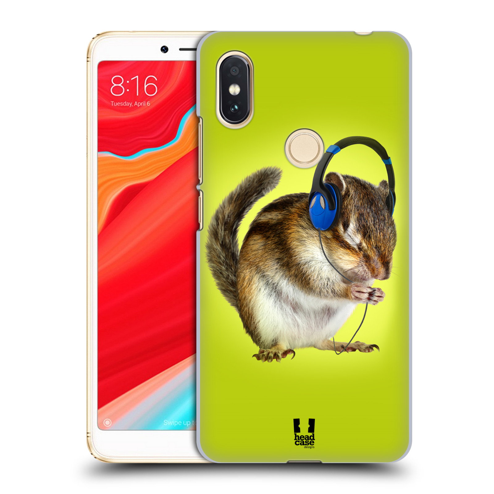 HEAD CASE plastový obal na mobil Xiaomi Redmi S2 vzor Legrační zvířátka veverka se sluchátky