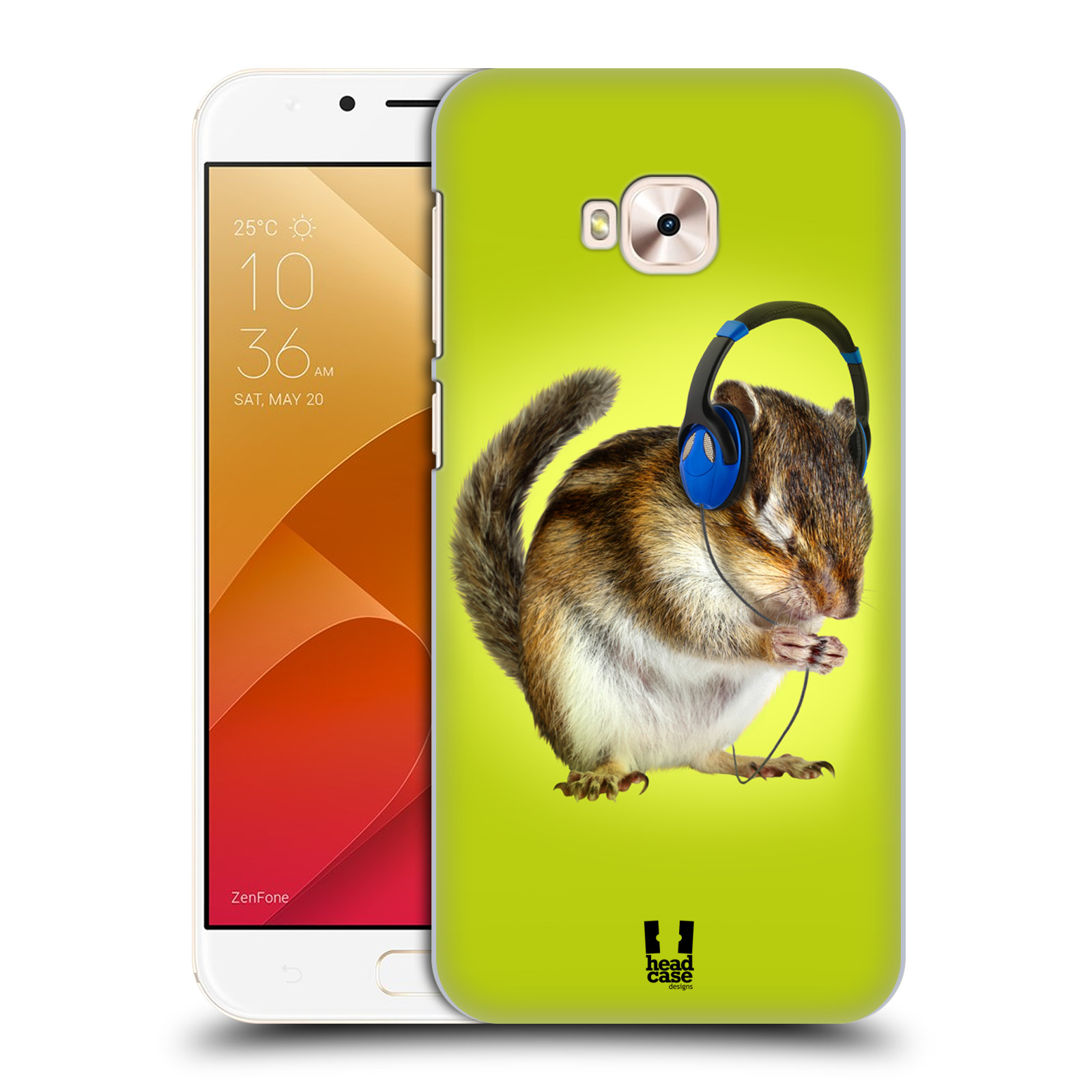 HEAD CASE plastový obal na mobil Asus Zenfone 4 Selfie Pro ZD552KL vzor Legrační zvířátka veverka se sluchátky