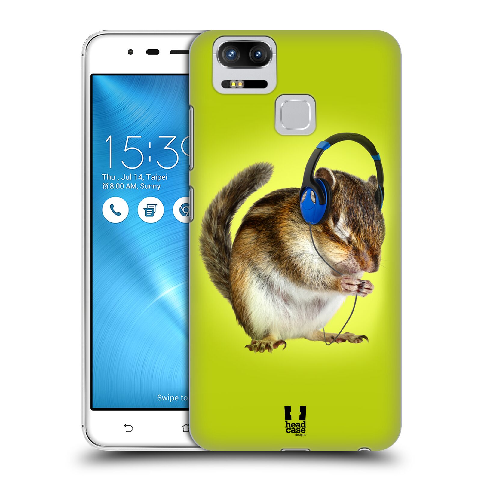 HEAD CASE plastový obal na mobil Asus Zenfone 3 Zoom ZE553KL vzor Legrační zvířátka veverka se sluchátky