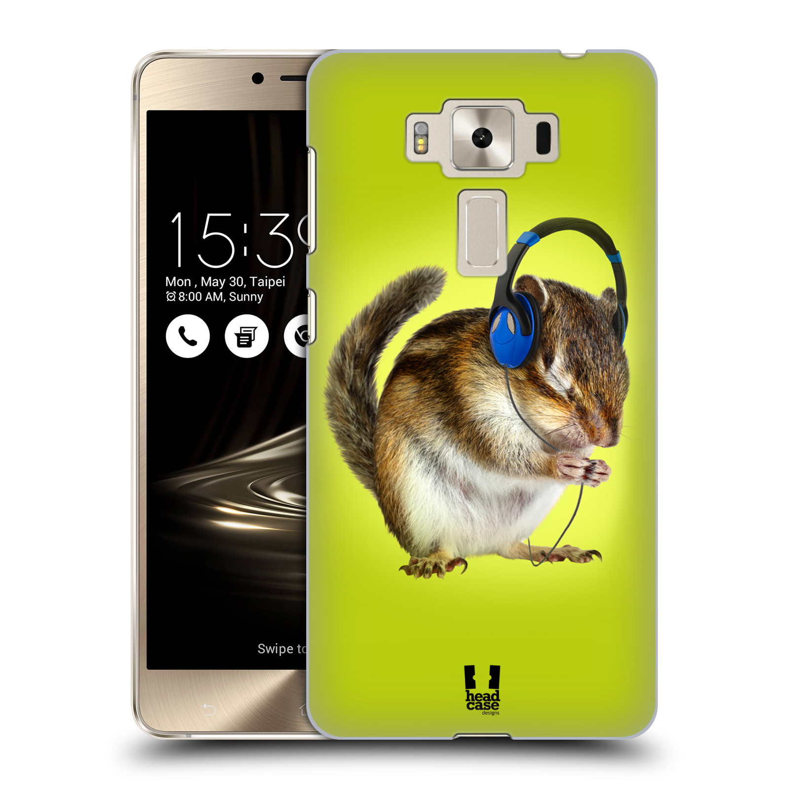 HEAD CASE plastový obal na mobil Asus Zenfone 3 DELUXE ZS550KL vzor Legrační zvířátka veverka se sluchátky
