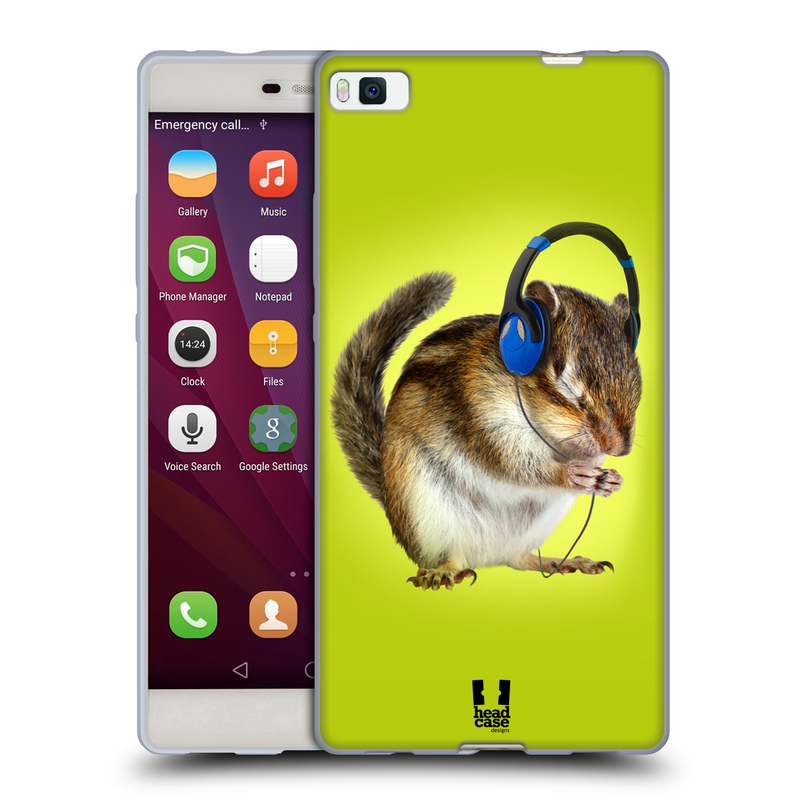 HEAD CASE silikonový obal na mobil Huawei P8 Legrační zvířátka Veverka DJ