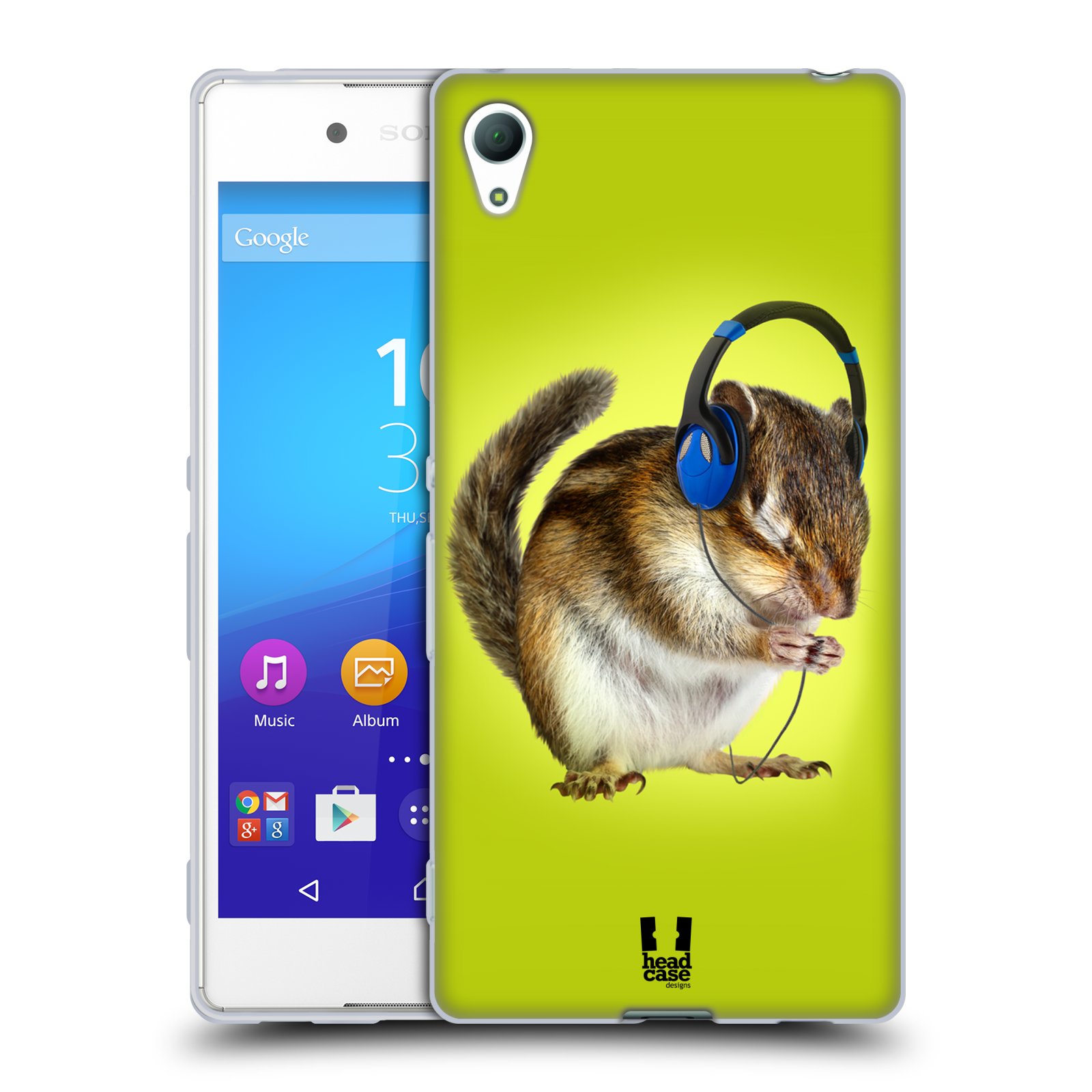 HEAD CASE silikonový obal na mobil Sony Xperia Z3 + (PLUS) vzor Legrační zvířátka veverka se sluchátky