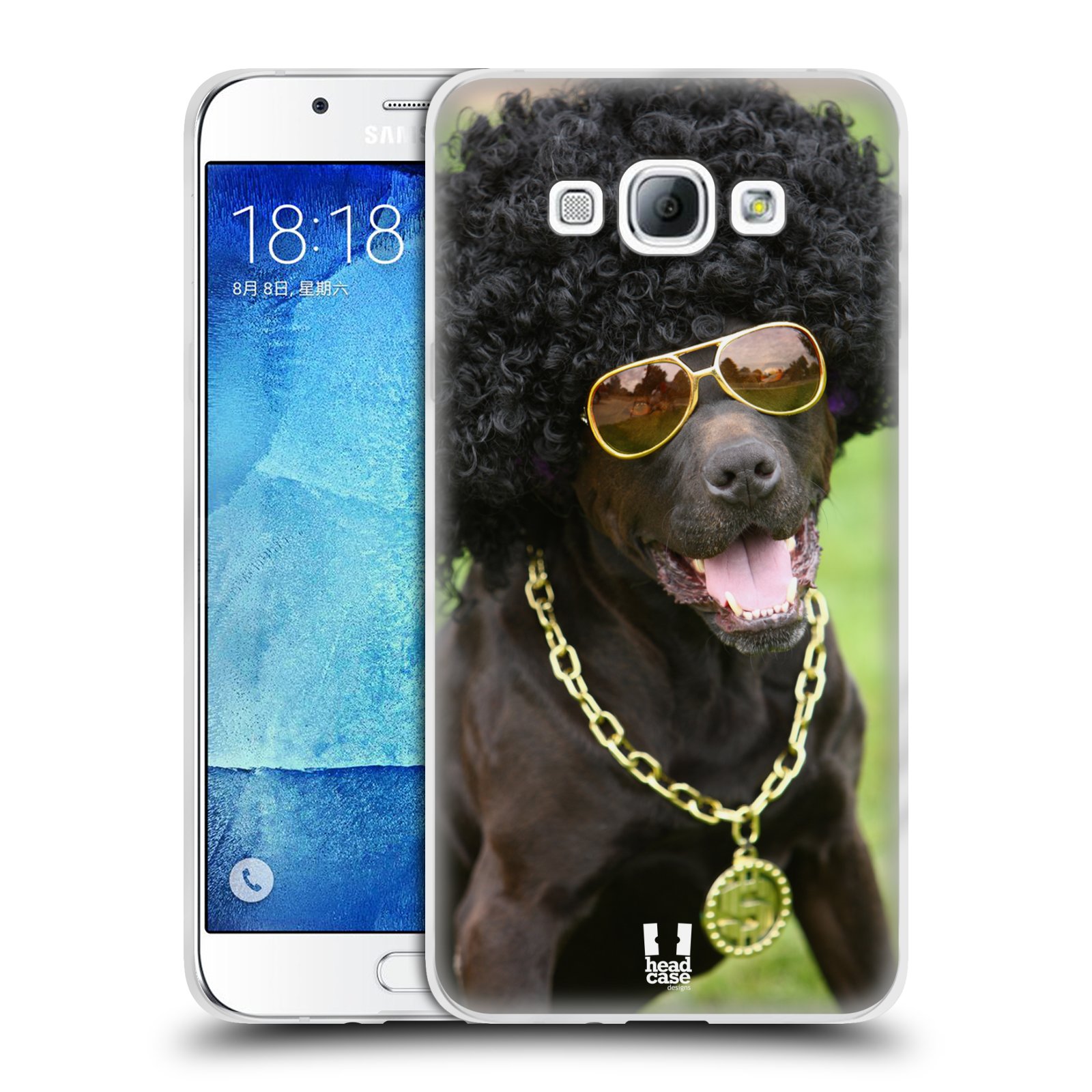 HEAD CASE silikonový obal na mobil Samsung Galaxy A8 vzor Legrační zvířátka pejsek boháč