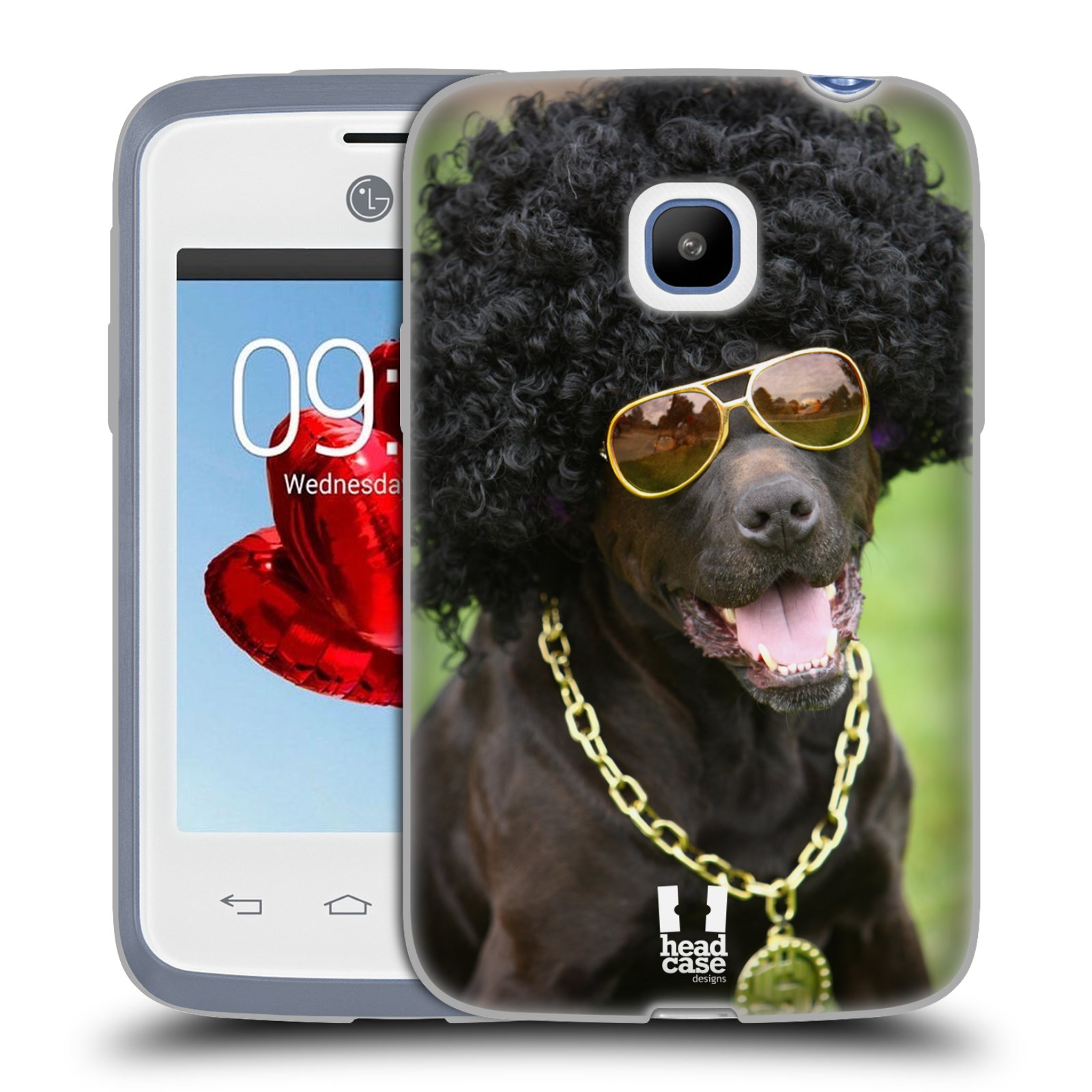 HEAD CASE silikonový obal na mobil LG L20 vzor Legrační zvířátka pejsek boháč