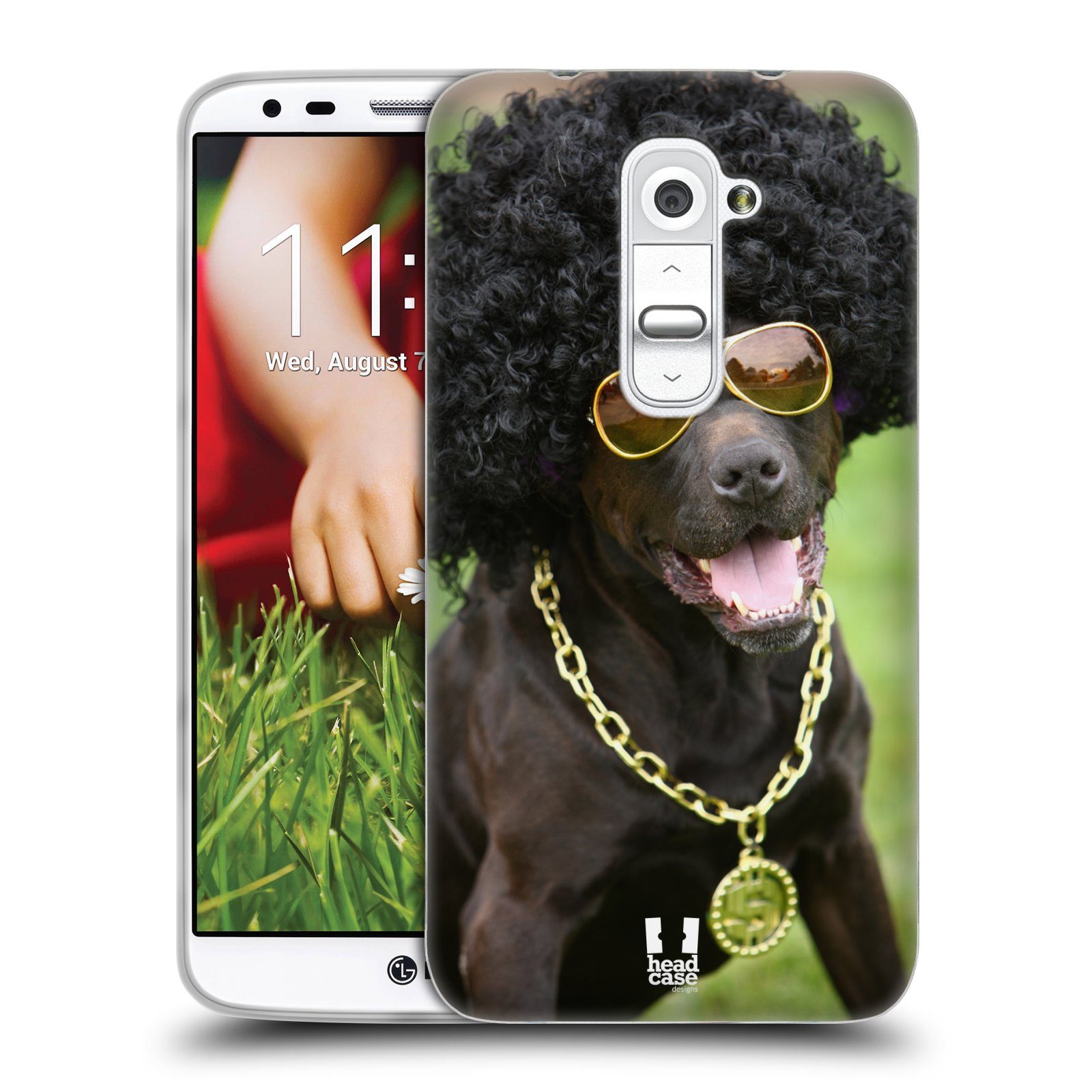 HEAD CASE silikonový obal na mobil LG G2 vzor Legrační zvířátka pejsek boháč