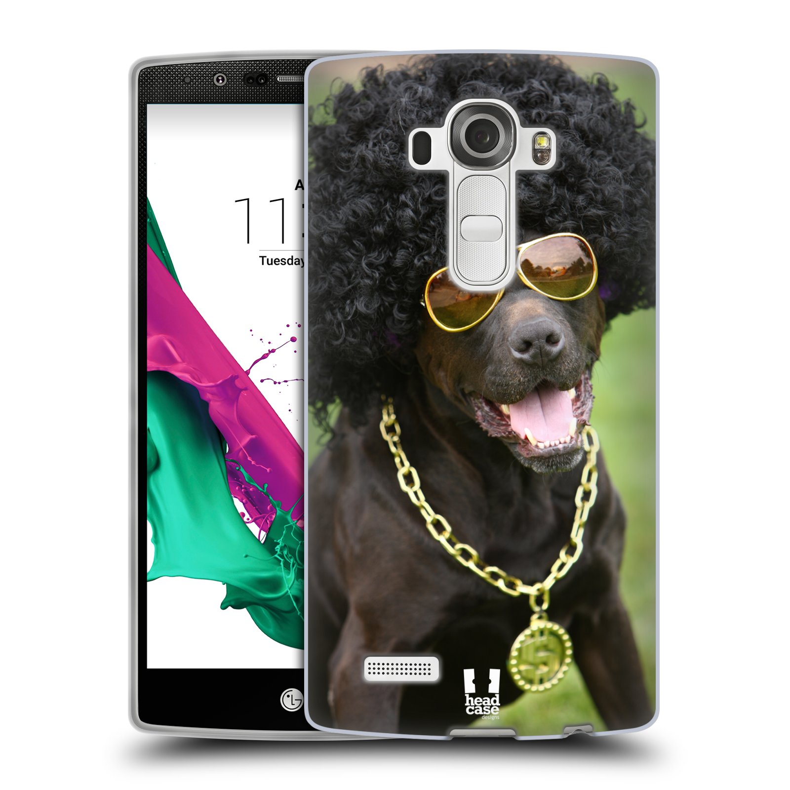 HEAD CASE silikonový obal na mobil LG G4 vzor Legrační zvířátka pejsek boháč