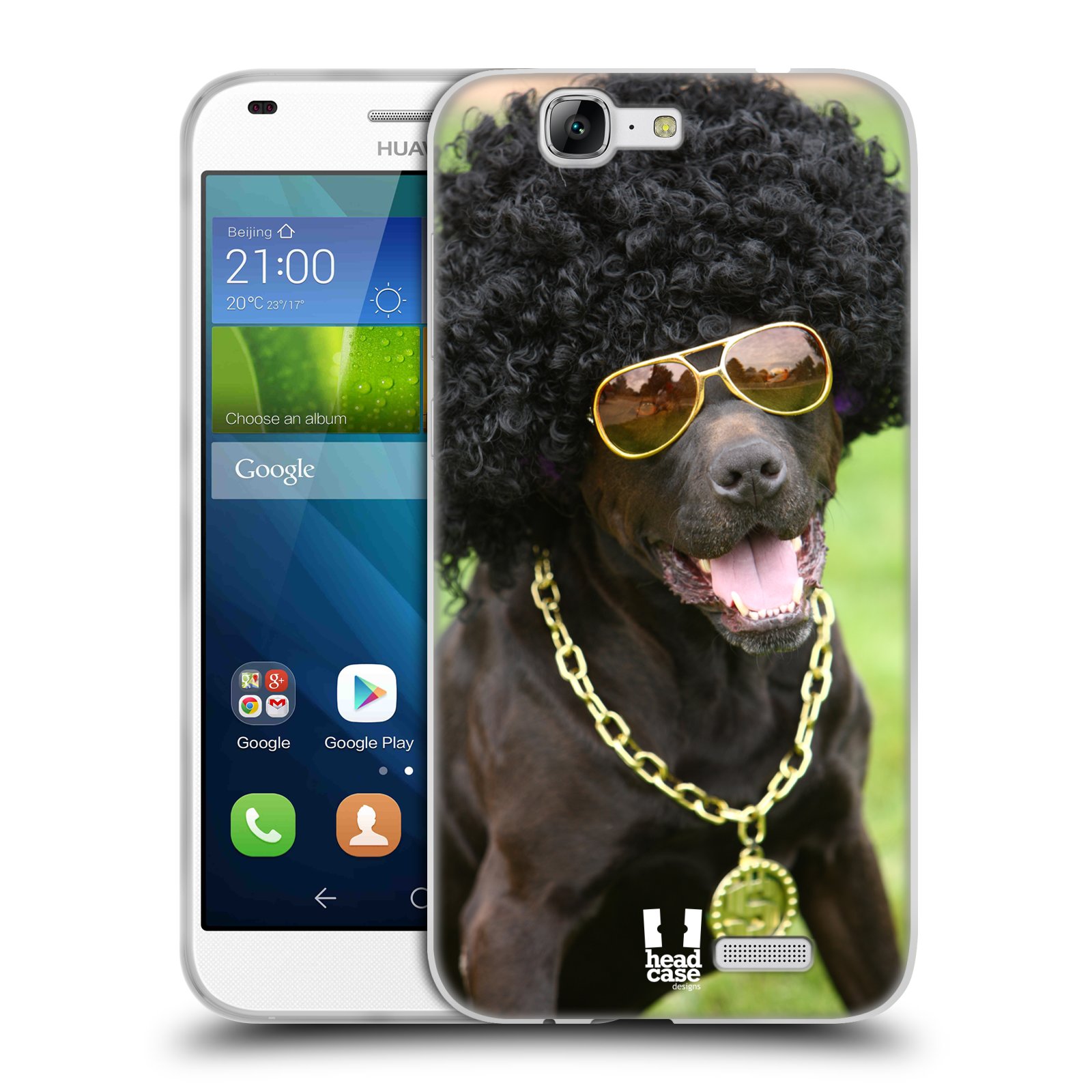 HEAD CASE silikonový obal na mobil HUAWEI Ascend G7 vzor Legrační zvířátka pejsek boháč
