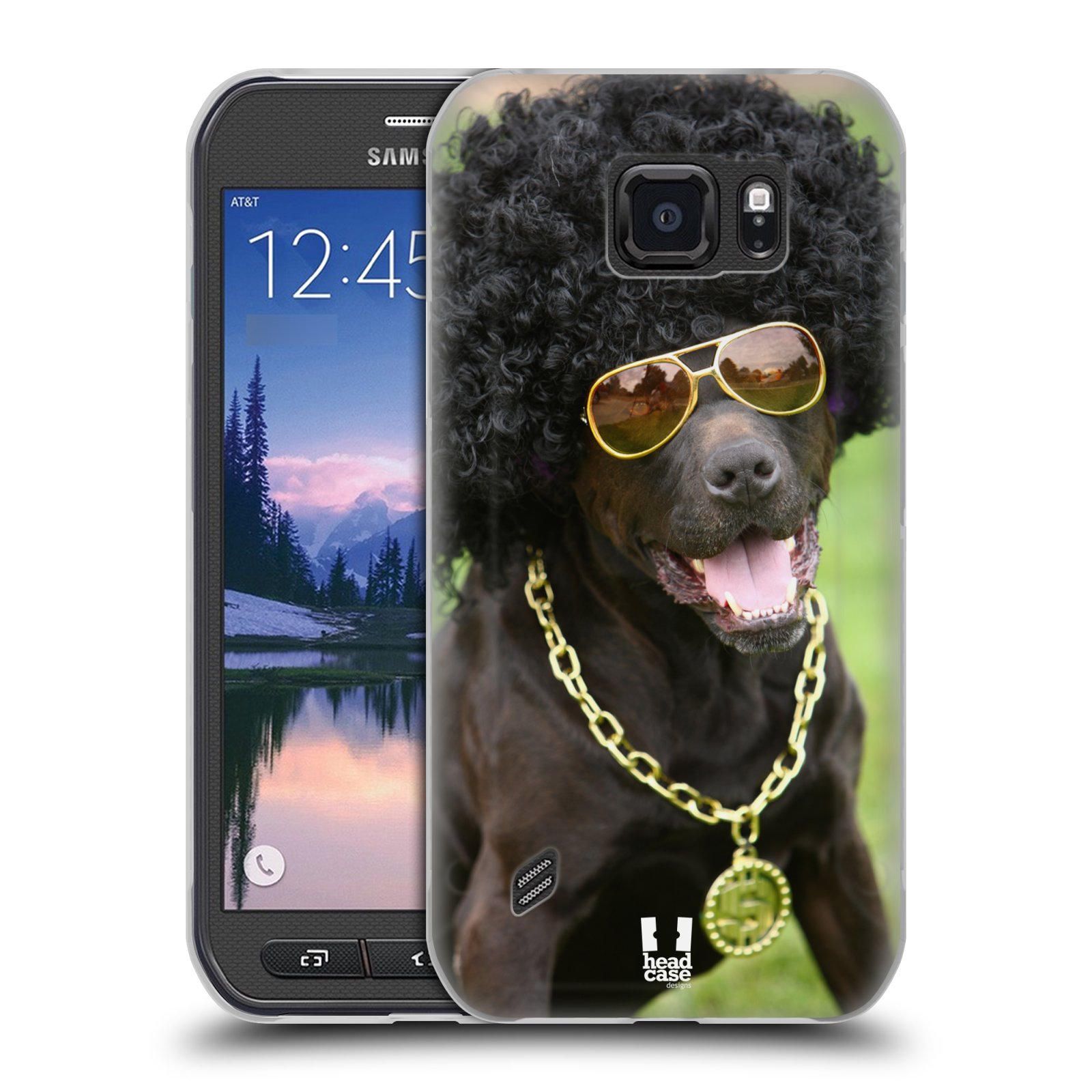 HEAD CASE silikonový obal na mobil Samsung Galaxy S6 ACTIVE vzor Legrační zvířátka pejsek boháč