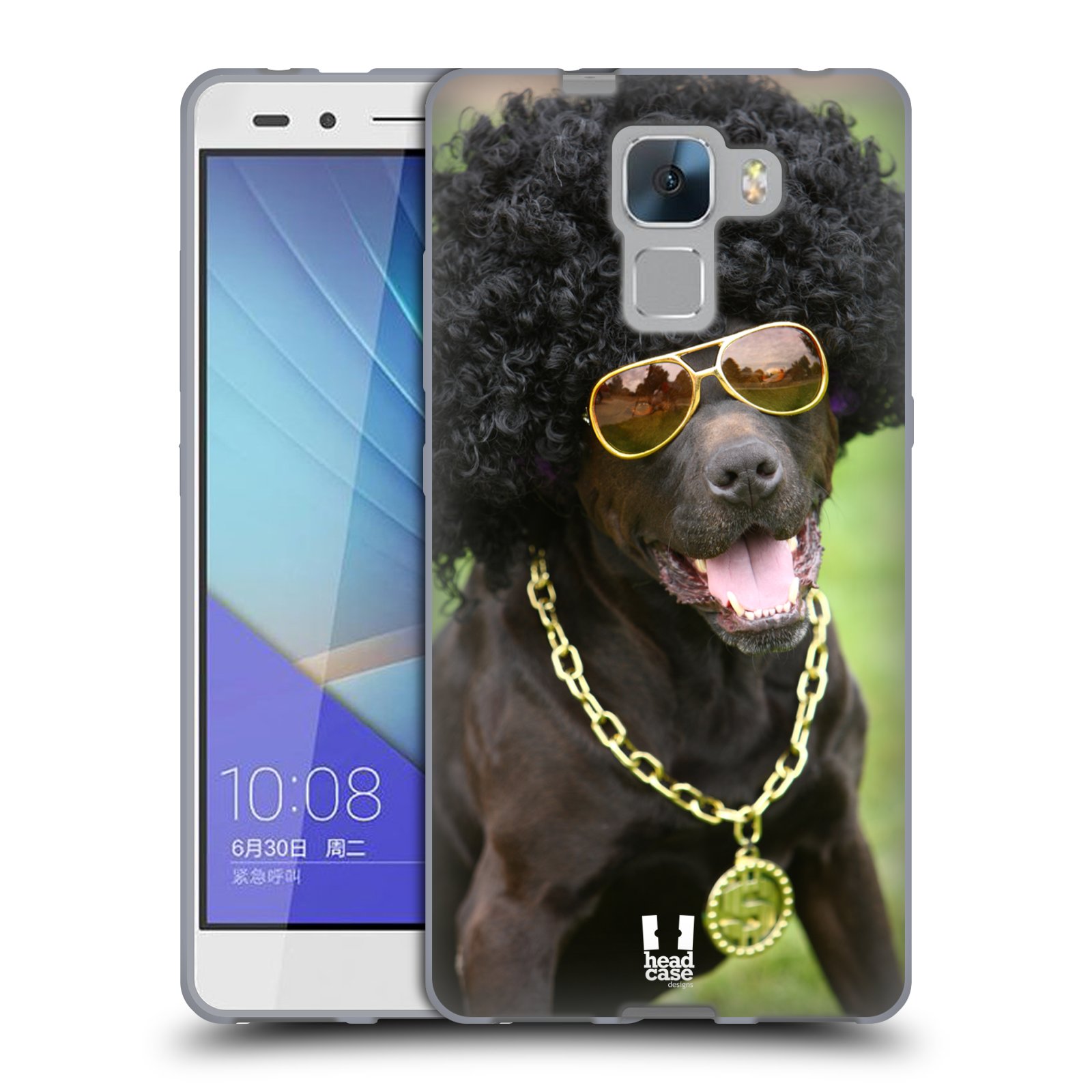 HEAD CASE silikonový obal na mobil HUAWEI HONOR 7 vzor Legrační zvířátka pejsek boháč