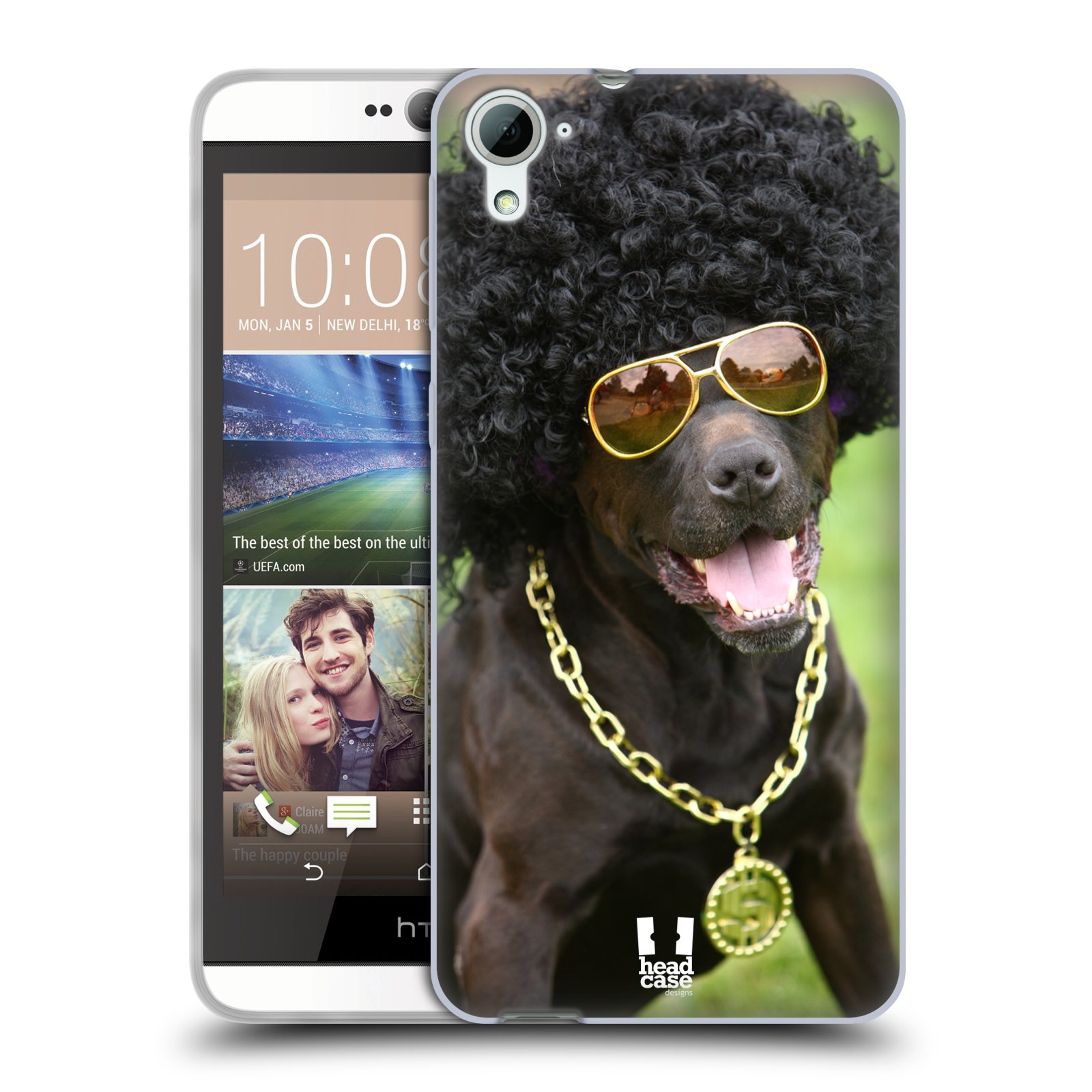 HEAD CASE silikonový obal na mobil HTC DESIRE 826 vzor Legrační zvířátka pejsek boháč