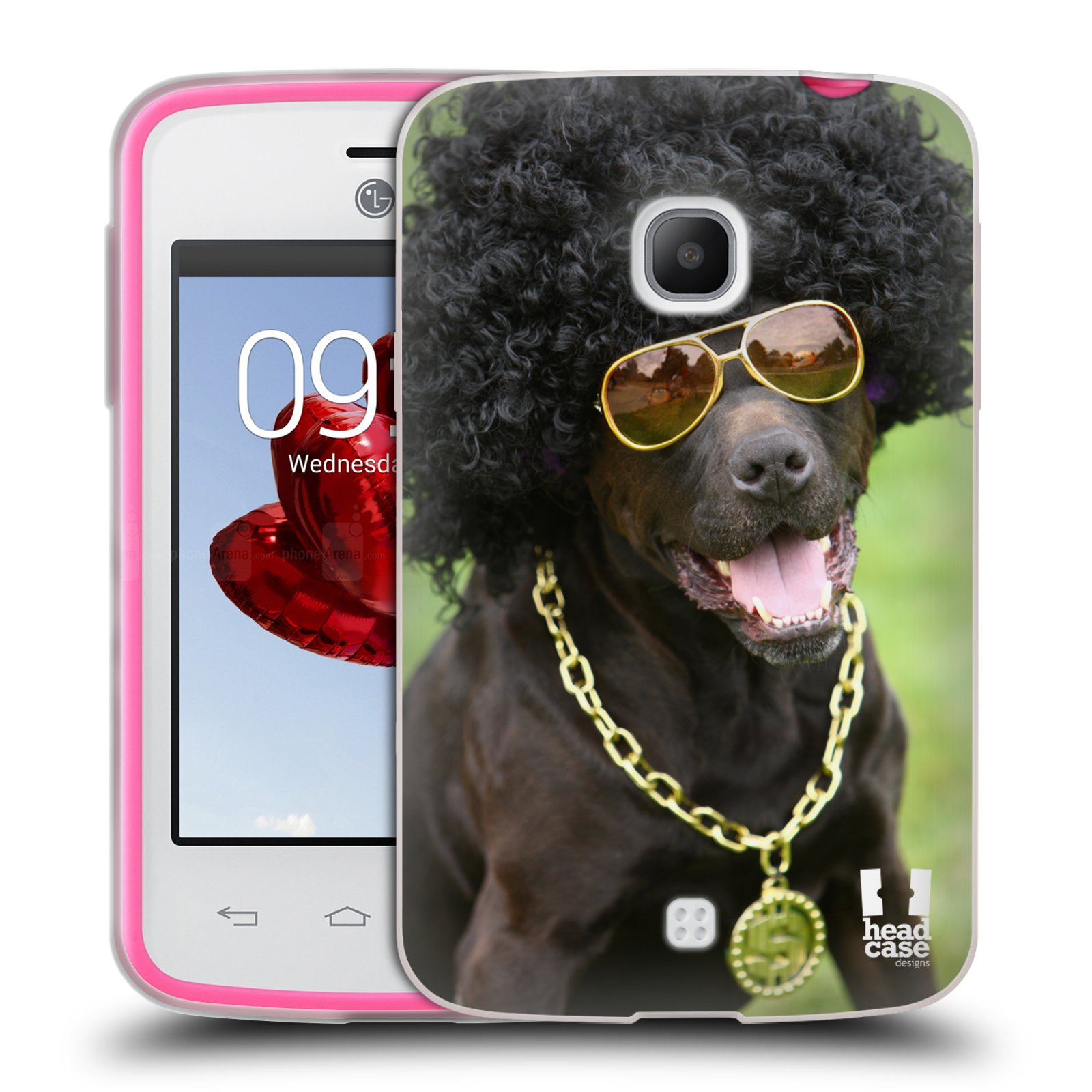HEAD CASE silikonový obal na mobil LG L30 vzor Legrační zvířátka pejsek boháč