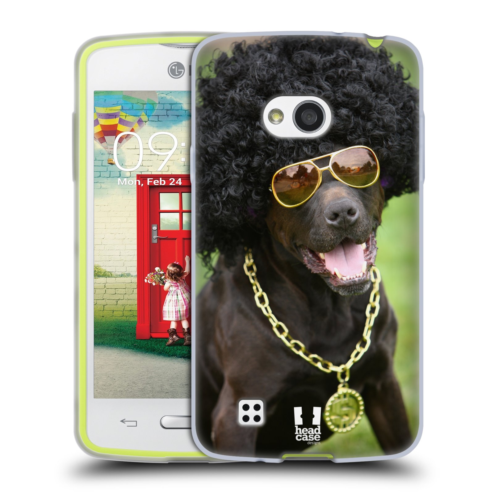 HEAD CASE silikonový obal na mobil LG L50 vzor Legrační zvířátka pejsek boháč