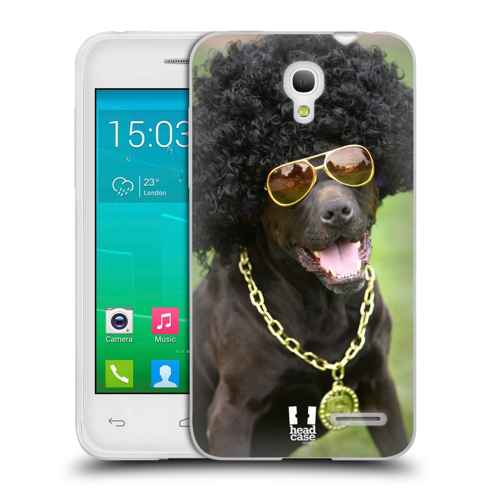 HEAD CASE silikonový obal na mobil Alcatel POP S3 OT-5050Y vzor Legrační zvířátka pejsek boháč