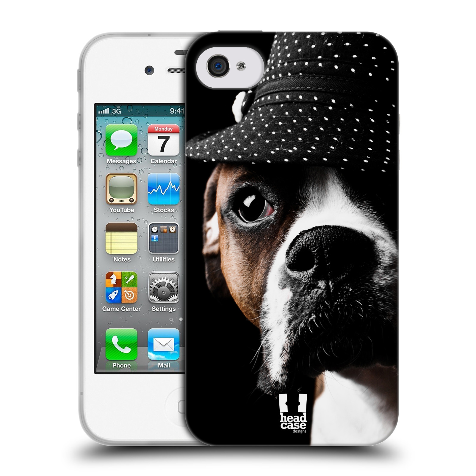 HEAD CASE silikonový obal na mobil Apple Iphone 4/4S vzor Legrační zvířátka pejsek frajer