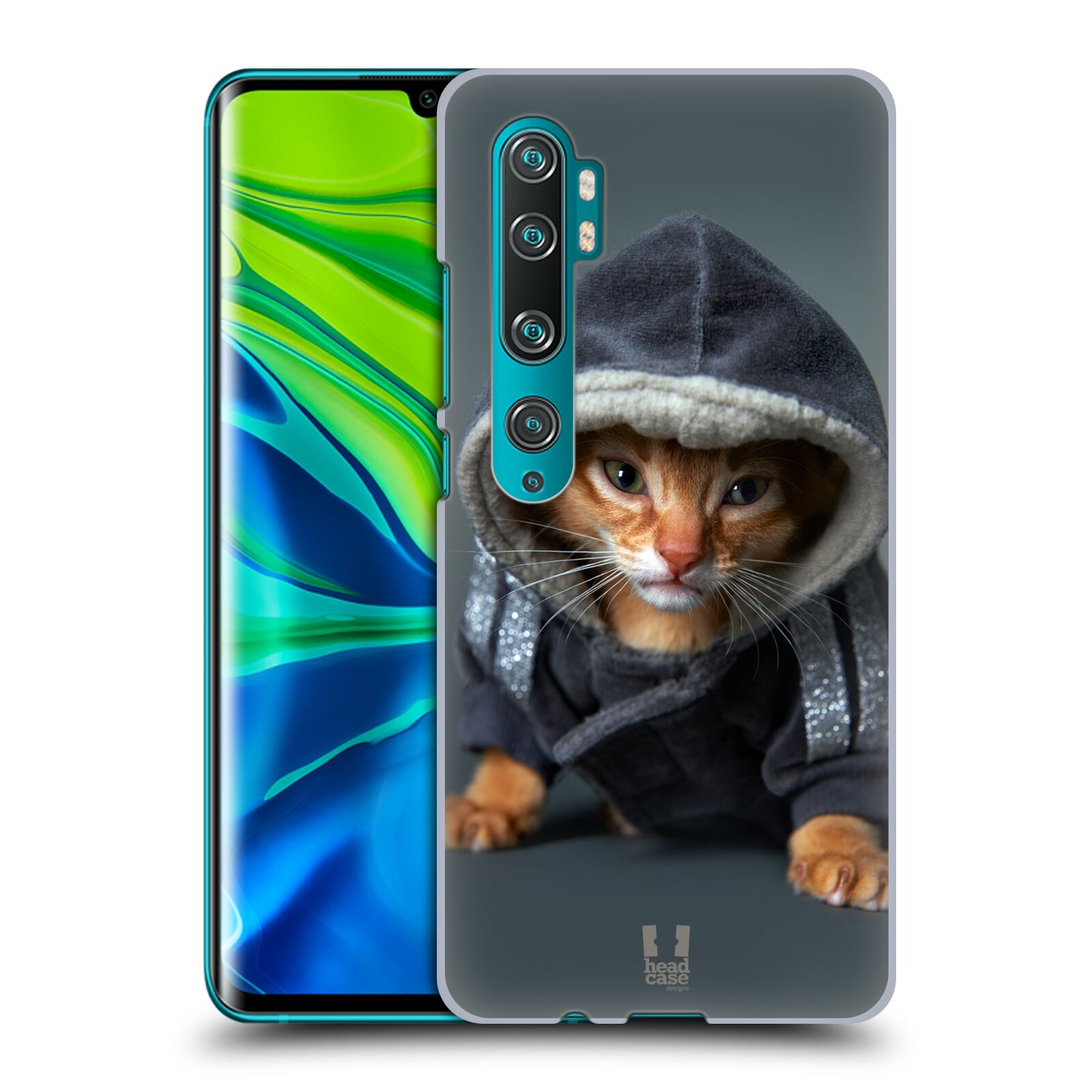 Pouzdro na mobil Xiaomi Mi Note 10 / Mi Note 10 PRO - HEAD CASE - vzor Legrační zvířátka kotě/kočička s kapucí