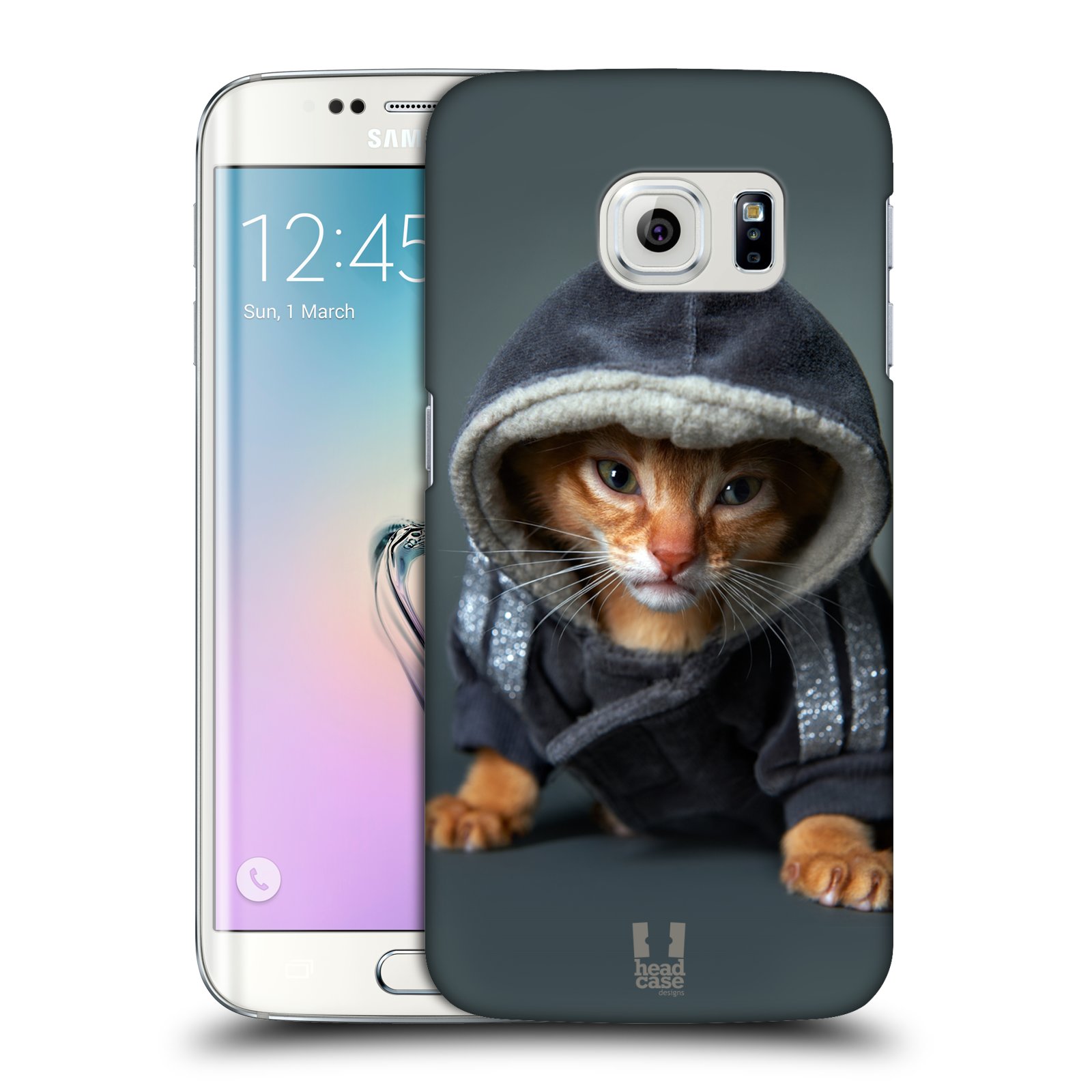 HEAD CASE plastový obal na mobil SAMSUNG Galaxy S6 EDGE (G9250, G925, G925F) vzor Legrační zvířátka kotě/kočička s kapucí