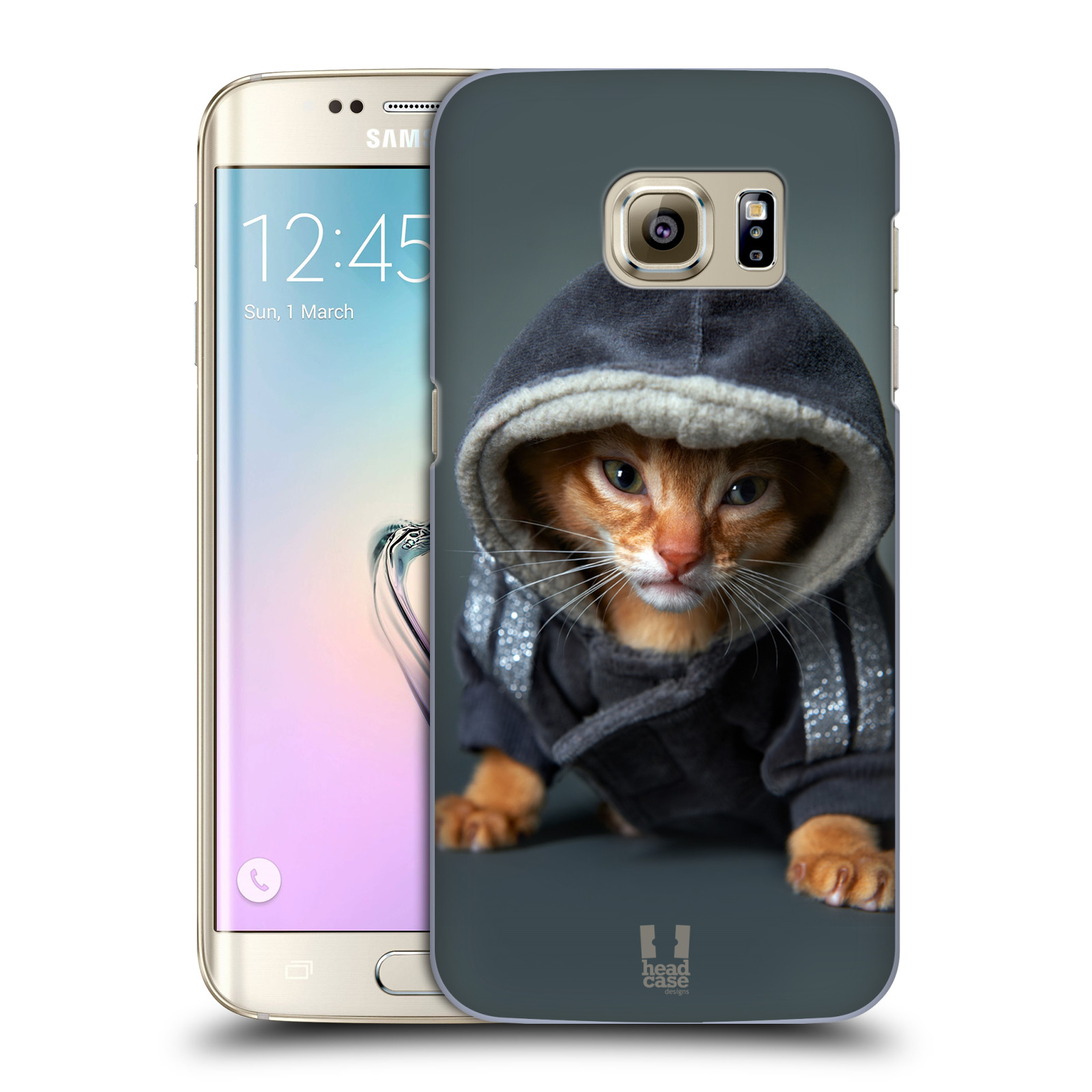 HEAD CASE plastový obal na mobil SAMSUNG GALAXY S7 EDGE vzor Legrační zvířátka kotě/kočička s kapucí