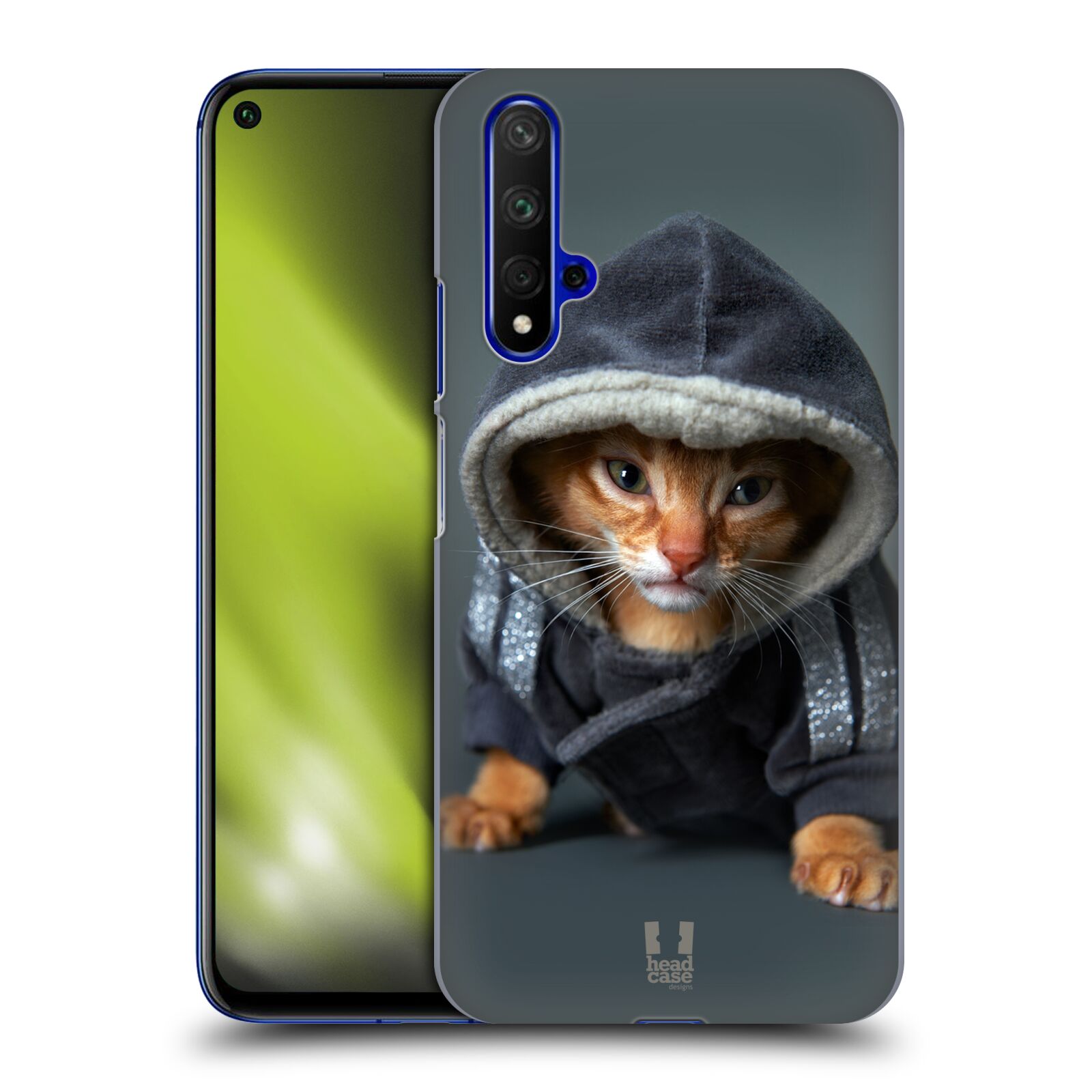 Pouzdro na mobil Honor 20 - HEAD CASE - vzor Legrační zvířátka kotě/kočička s kapucí