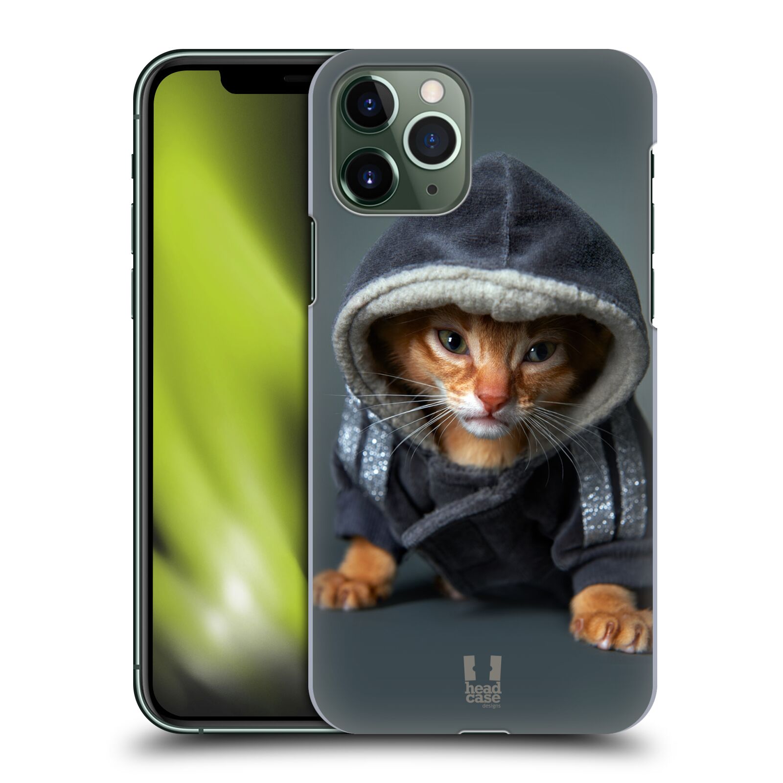 Pouzdro na mobil Apple Iphone 11 PRO - HEAD CASE - vzor Legrační zvířátka kotě/kočička s kapucí