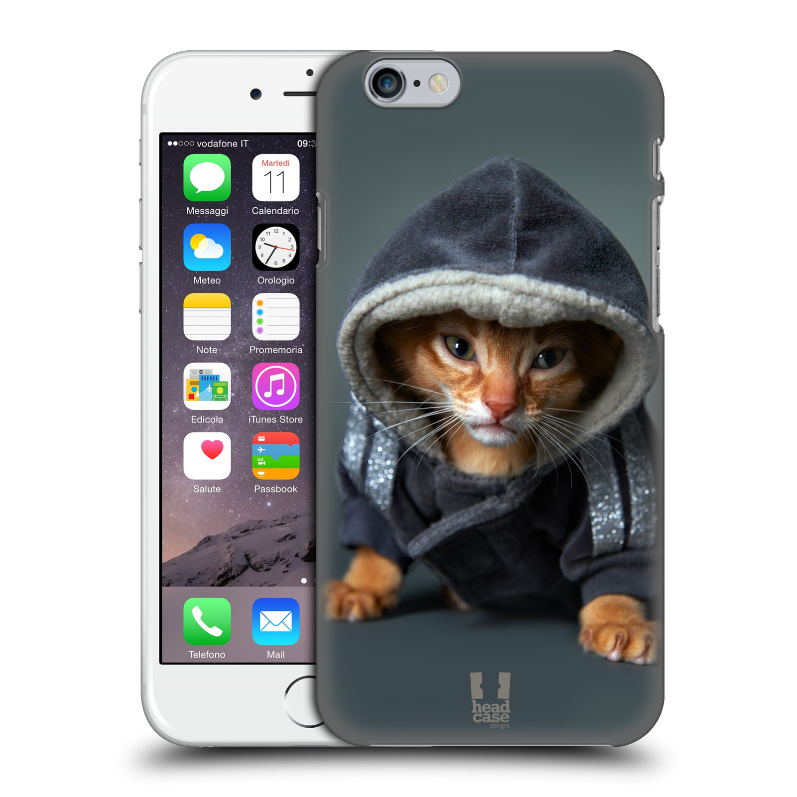 Plastové pouzdro pro mobil Apple Iphone 6/6S vzor Legrační zvířátka kotě/kočička s kapucí